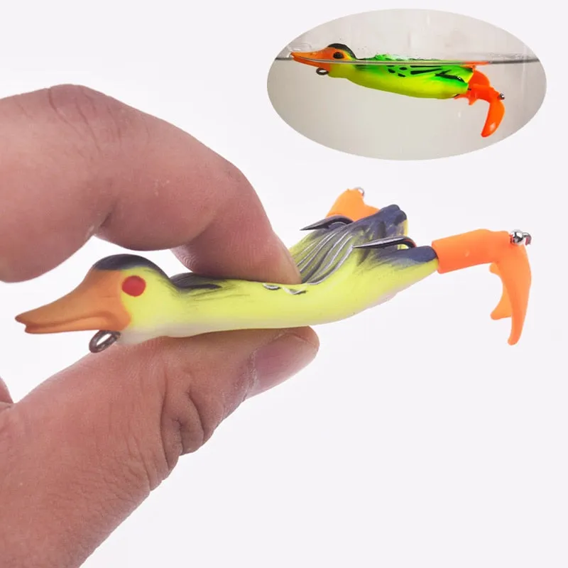 1Pcs Propeller flipper duck Fishing Lure Ducking Fishing Frog Lure 9.5cm 11.2g Artificial Bait Duckling 3D Eyes Day Baits Bass