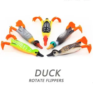 1Pcs Propeller flipper duck Fishing Lure Ducking Fishing Frog Lure 9.5cm 11.2g Artificial Bait Duckling 3D Eyes Day Baits Bass