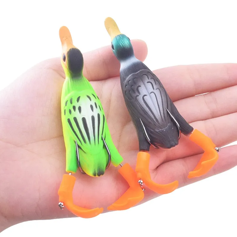 1Pcs Propeller flipper duck Fishing Lure Ducking Fishing Frog Lure 9.5cm 11.2g Artificial Bait Duckling 3D Eyes Day Baits Bass