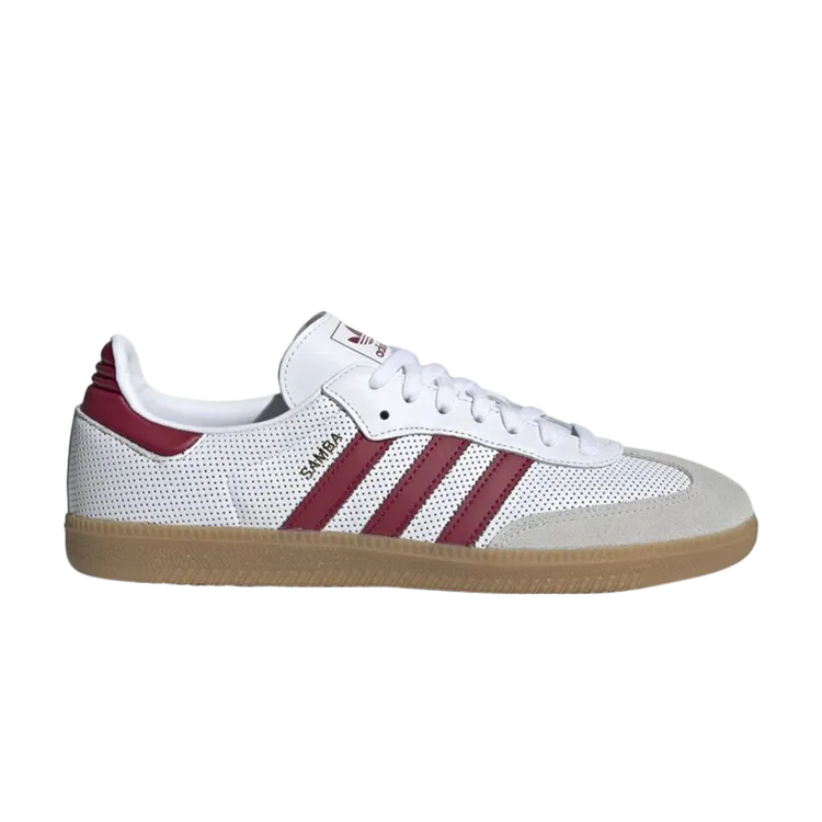 Adidas Samba OG 'White Collegiate Burgundy' sneakers, white