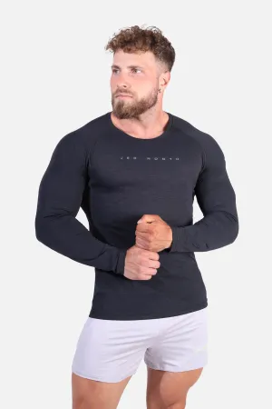 Agile Long Sleeve Activewear Training Tee - Charcoal Black