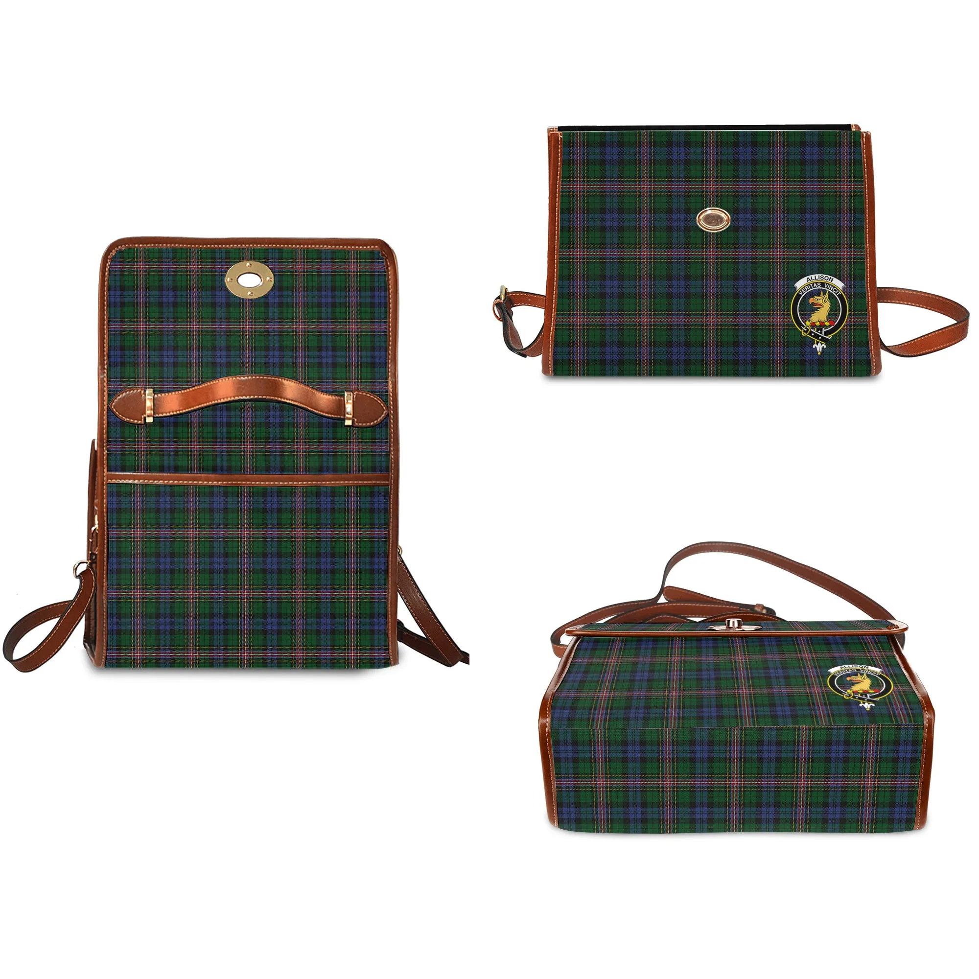 Allison Tartan Waterproof Canvas Bag with Family Crest