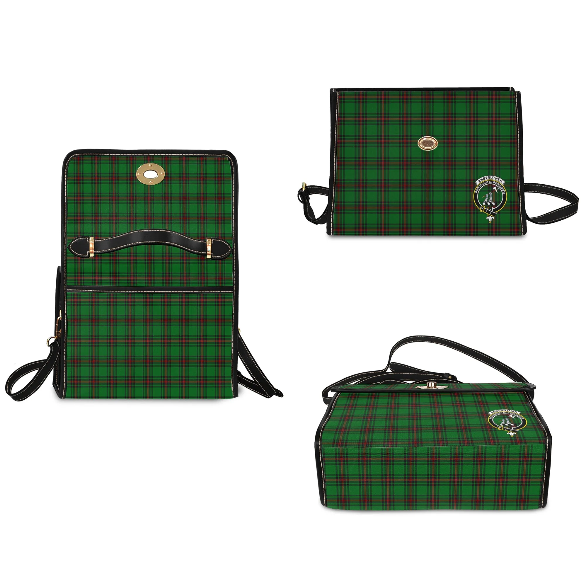 Anstruther Tartan Waterproof Canvas Bag with Family Crest