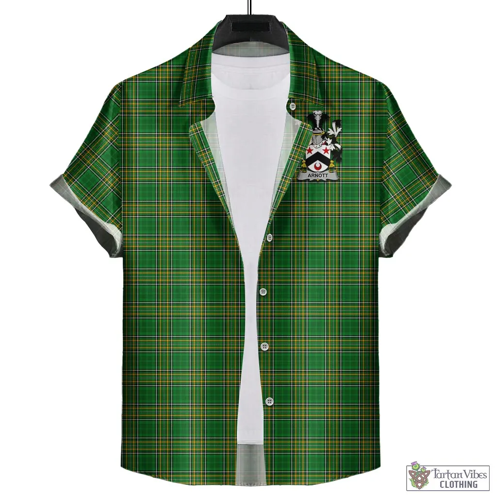 Arnott Irish Clan Tartan Short Sleeve Button Up with Coat of Arms