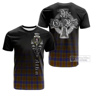 Balfour Tartan Cotton T-shirt Featuring Alba Gu Brath Family Crest Celtic Inspired