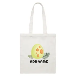 Birthday Dinosaur Happy Dinosaur Egg Addname White Canvas Bag