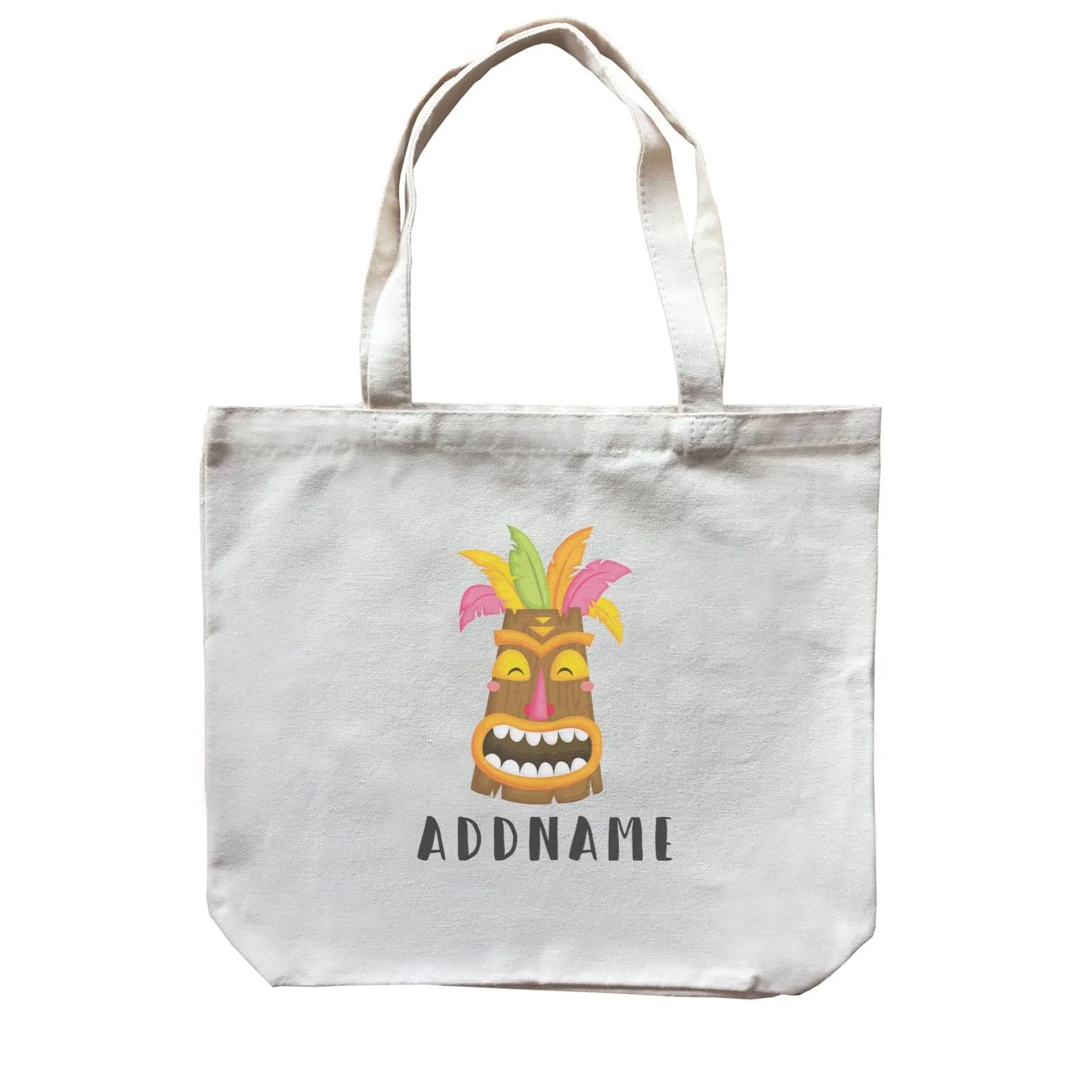 Birthday Hawaii Happy Laugh Tribal Mask Addname Canvas Bag