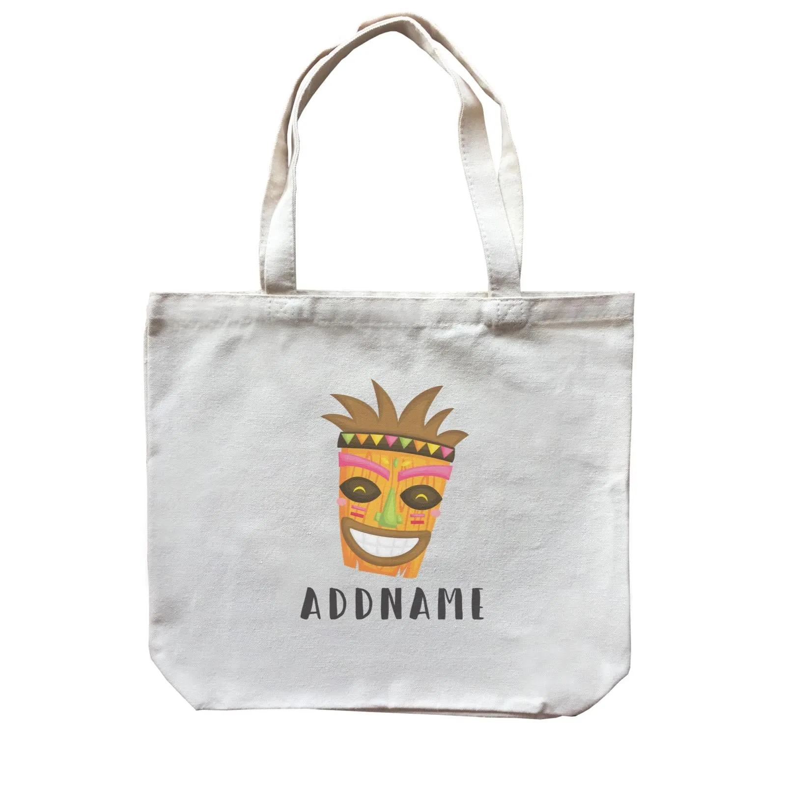 Birthday Hawaii Happy Tribal Mask Addname Canvas Bag