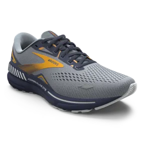 Brooks | Adrenaline GTS 23 | Men's | Grey/Crown Blue/Orange