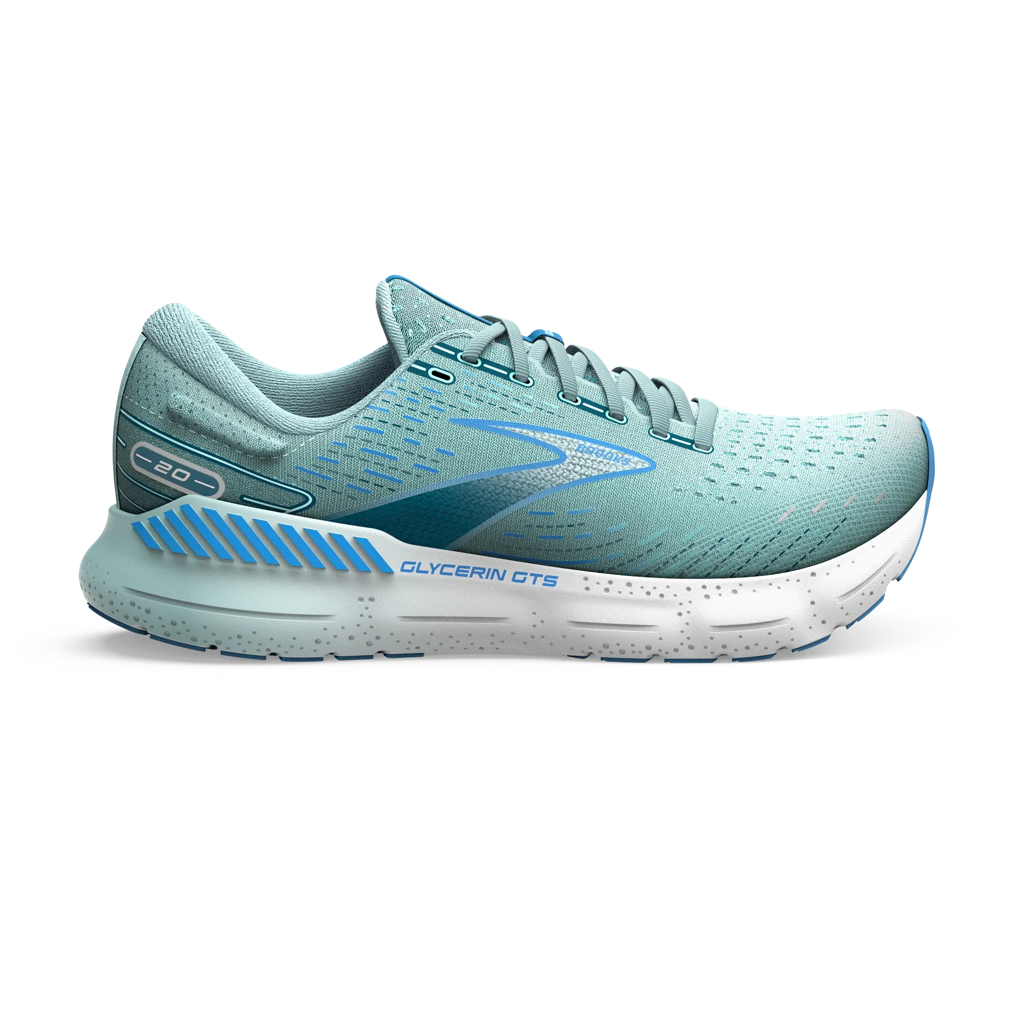 Brooks | Glycerin GTS 20 | Women's | Blue Glass/Marina/Legion Blue