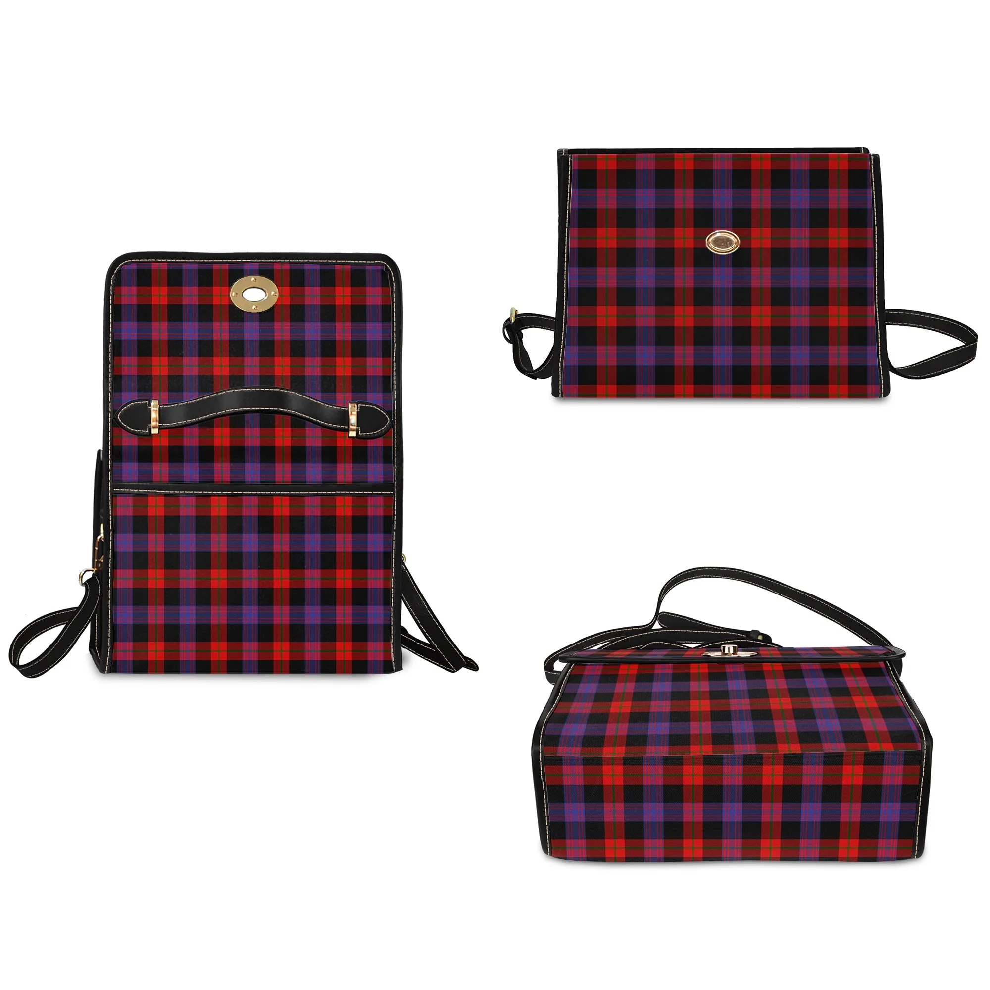 Broun Modern Tartan Waterproof Canvas Bag