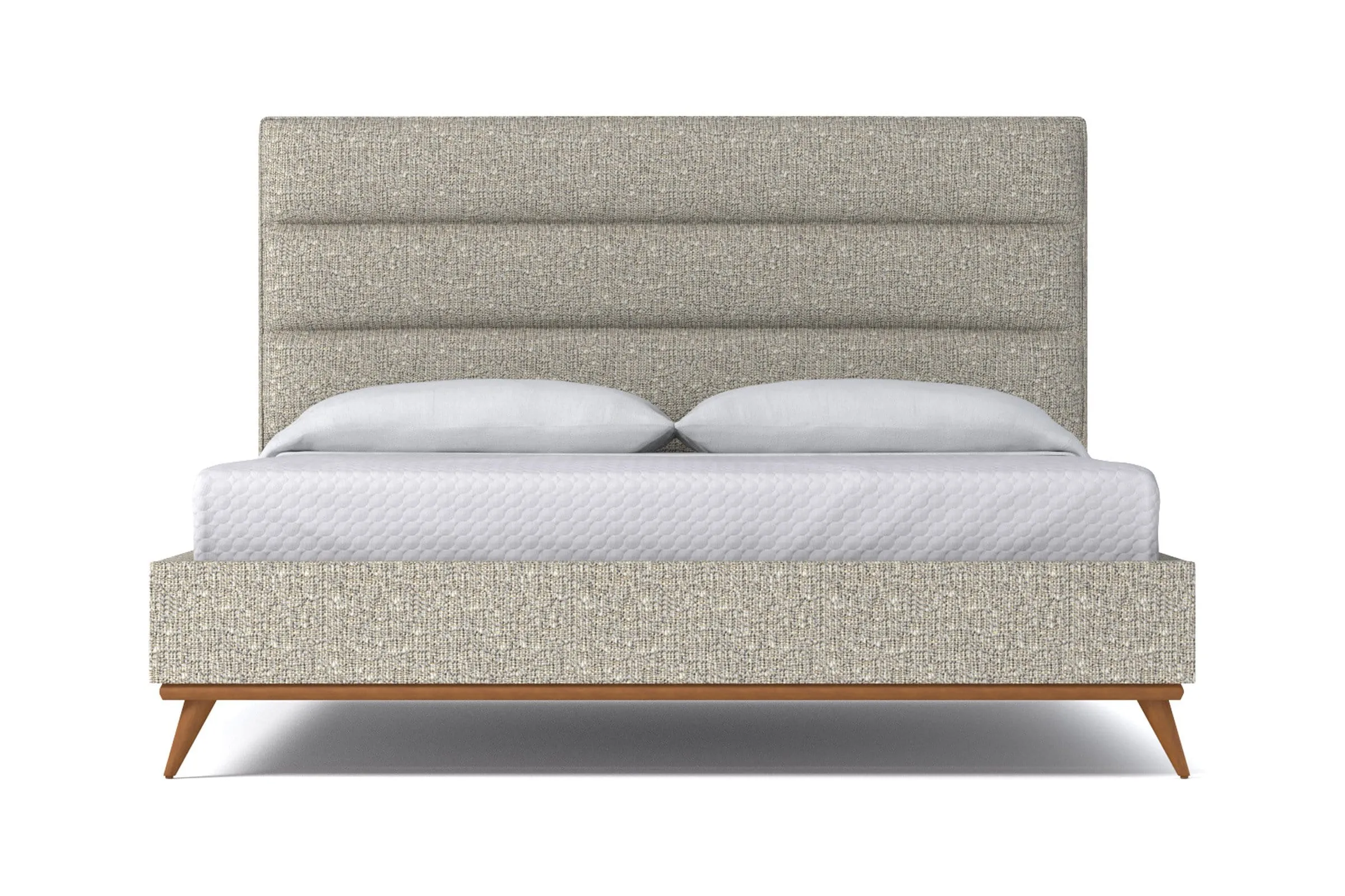 Cooper Upholstered Platform Bed :: Leg Finish: Pecan / Size: Full Size