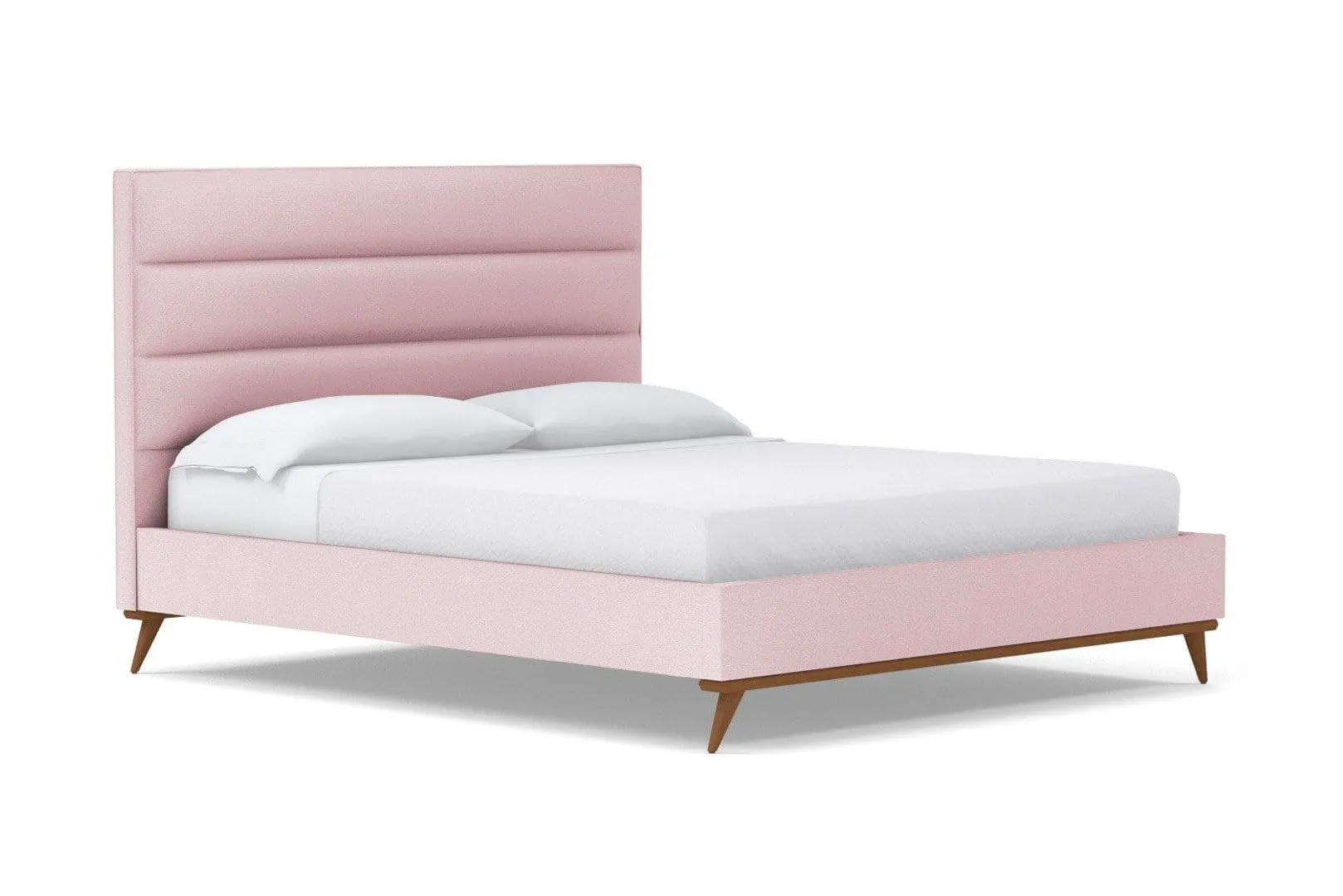 Cooper Upholstered Platform Bed :: Leg Finish: Pecan / Size: Full Size