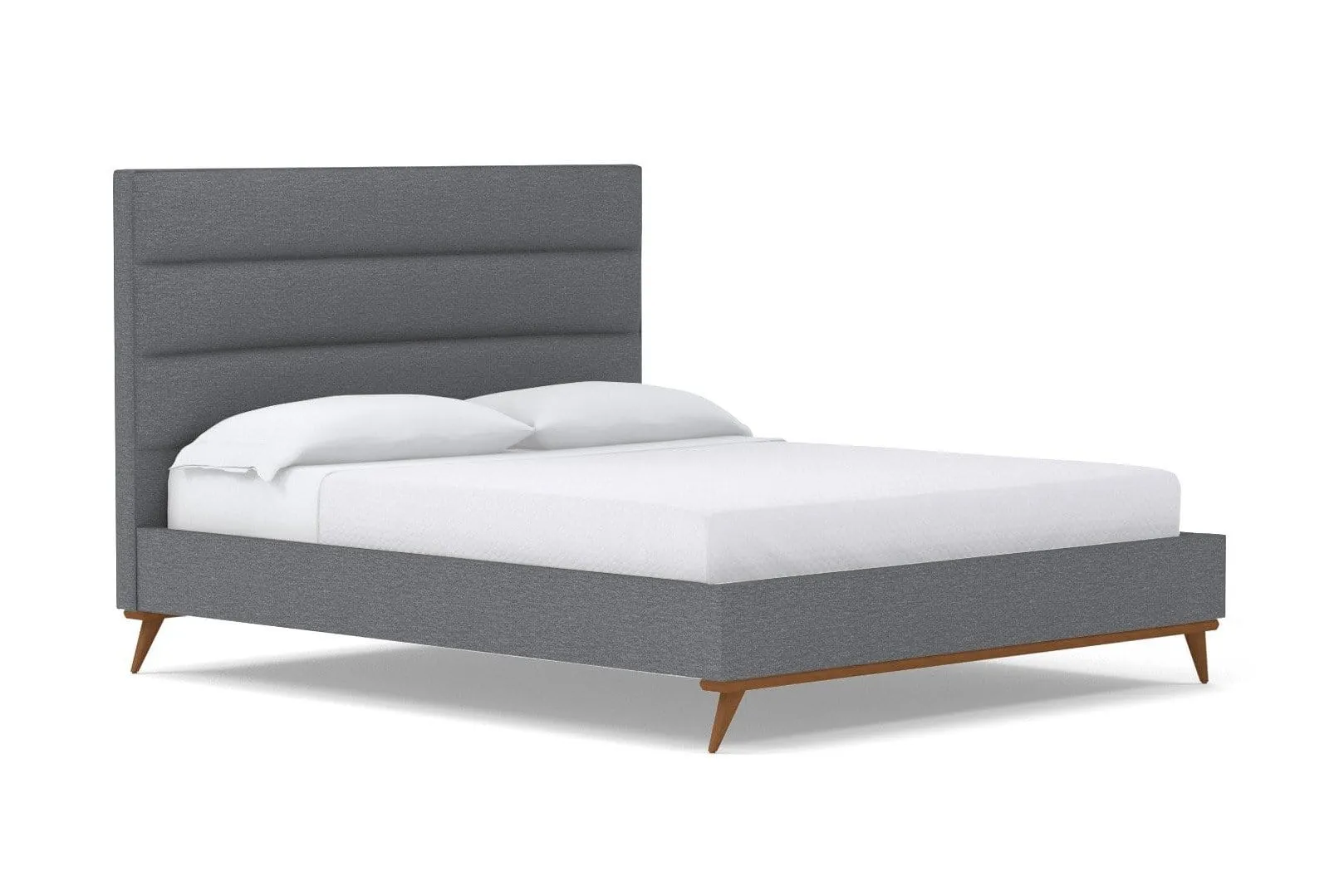 Cooper Upholstered Platform Bed :: Leg Finish: Pecan / Size: Full Size