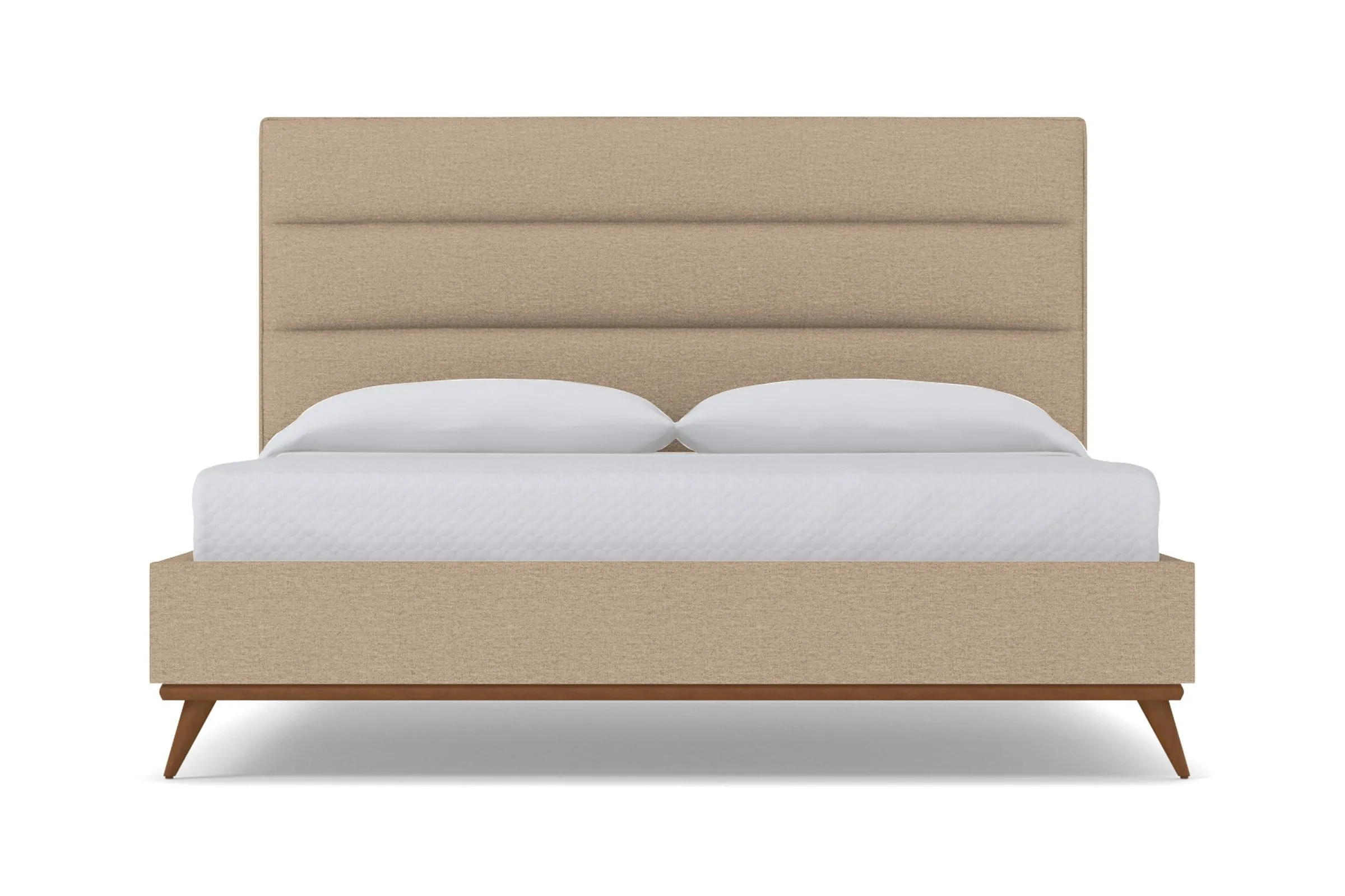 Cooper Upholstered Platform Bed :: Leg Finish: Pecan / Size: Full Size