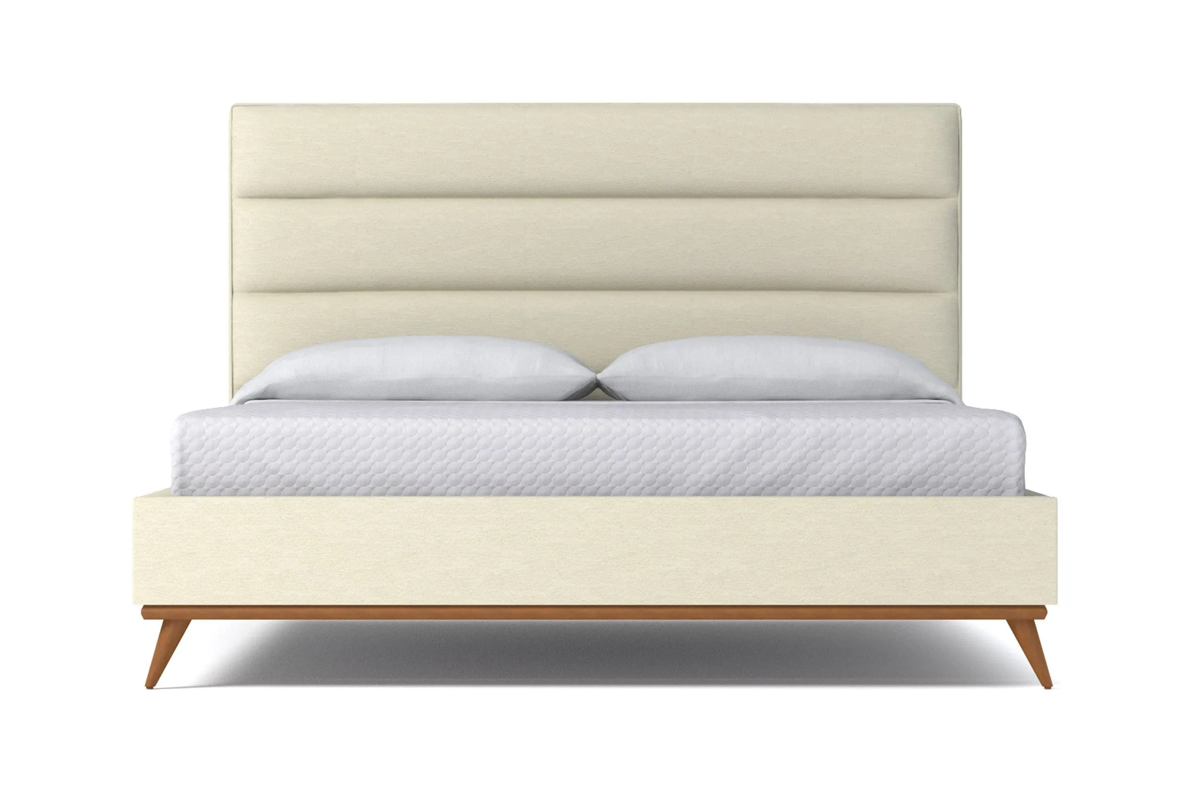 Cooper Upholstered Platform Bed :: Leg Finish: Pecan / Size: Full Size