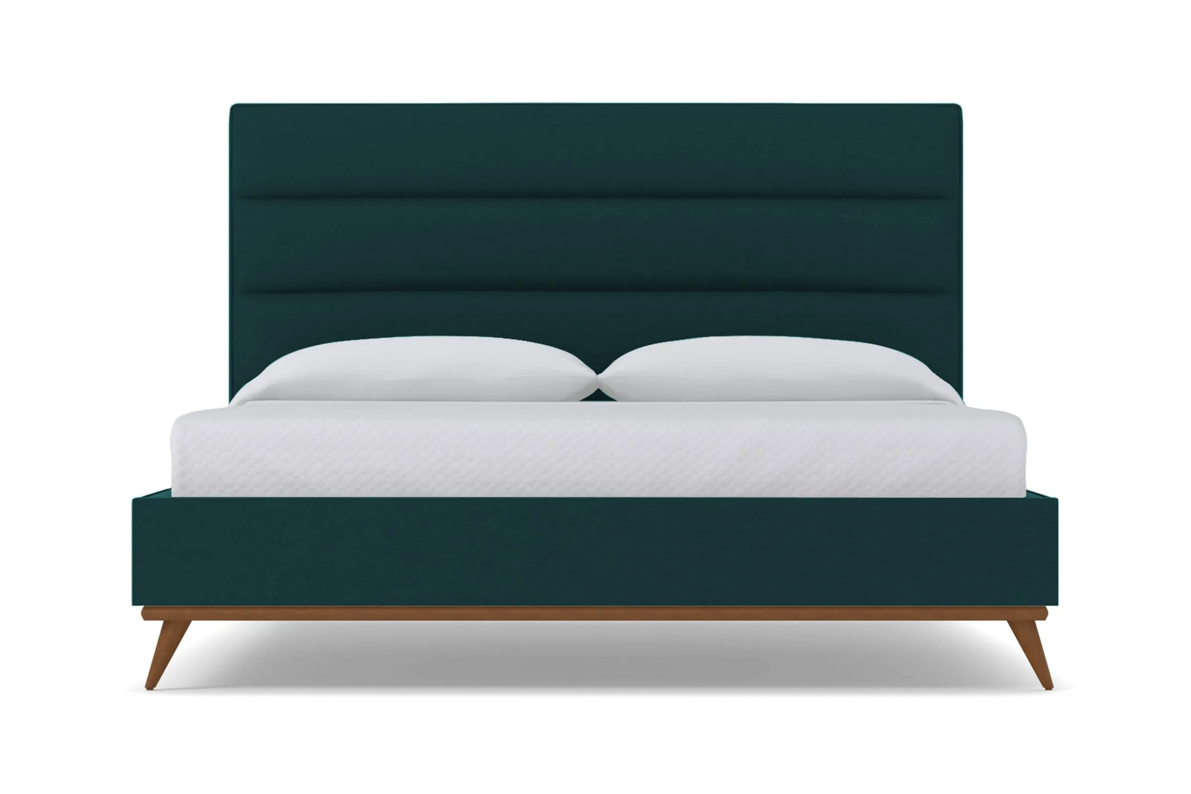 Cooper Upholstered Platform Bed :: Leg Finish: Pecan / Size: Full Size