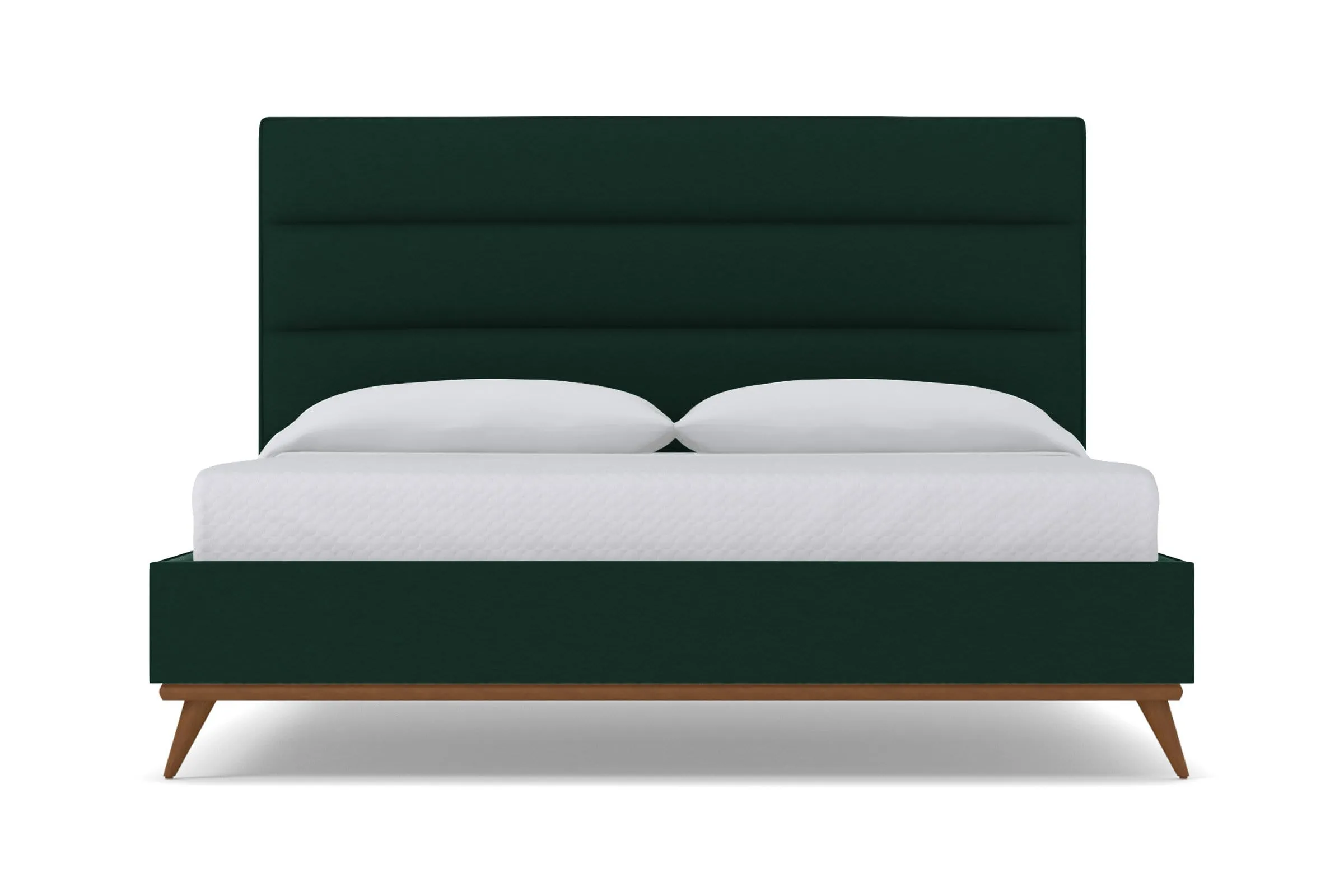 Cooper Upholstered Platform Bed :: Leg Finish: Pecan / Size: Full Size