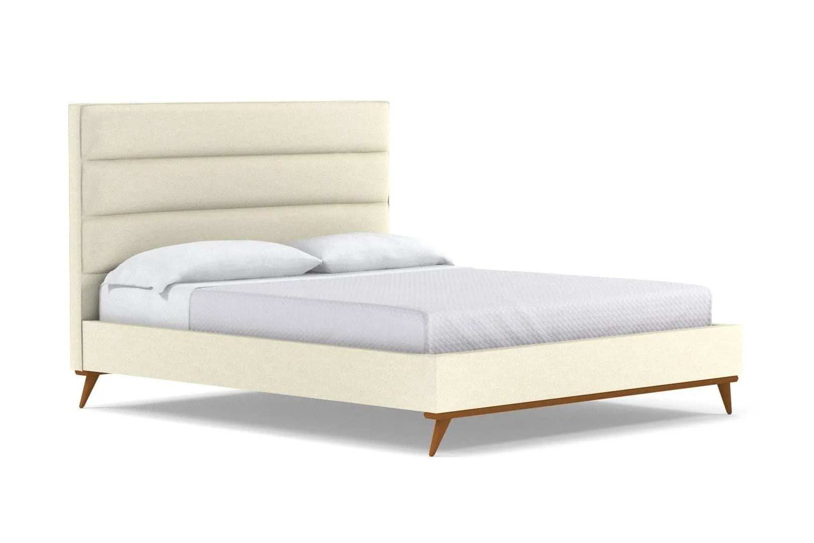 Cooper Upholstered Platform Bed :: Leg Finish: Pecan / Size: Full Size