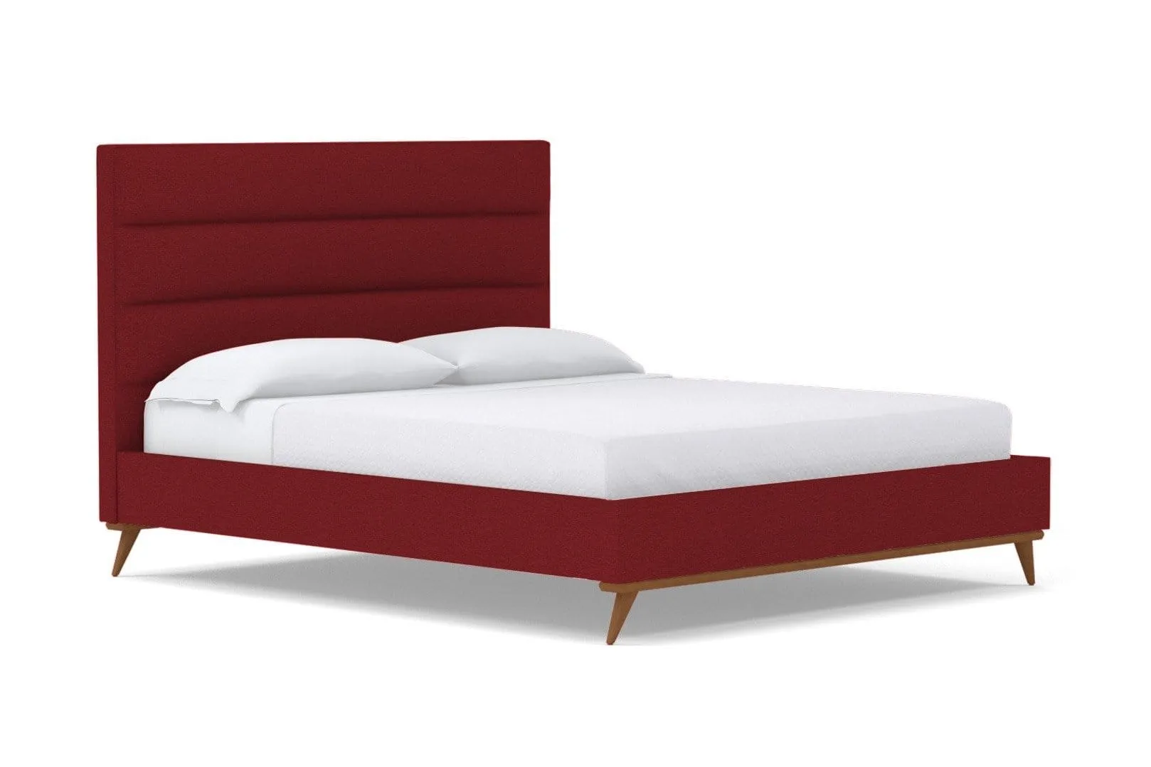 Cooper Upholstered Platform Bed :: Leg Finish: Pecan / Size: Full Size