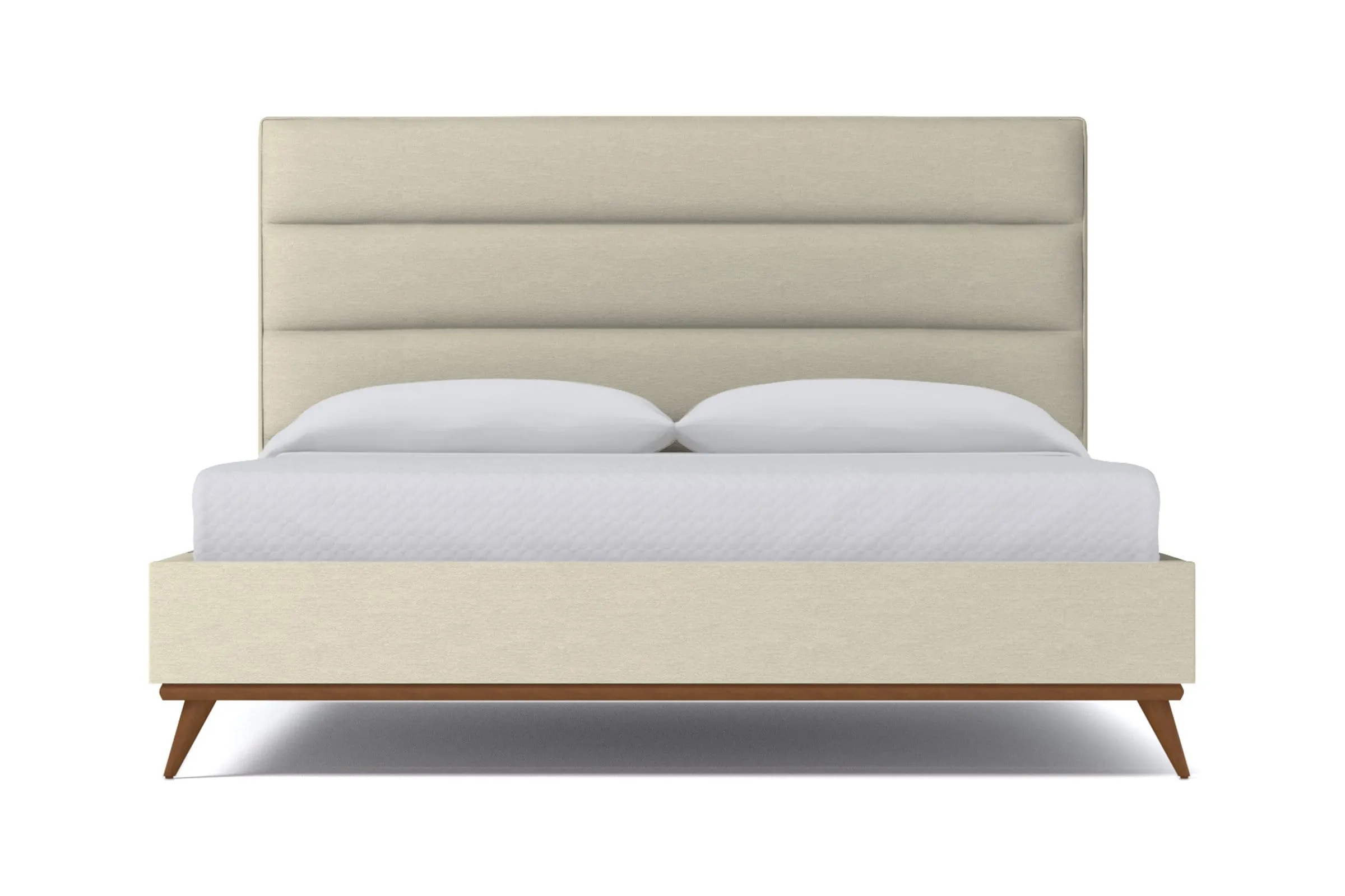 Cooper Upholstered Platform Bed :: Leg Finish: Pecan / Size: Full Size