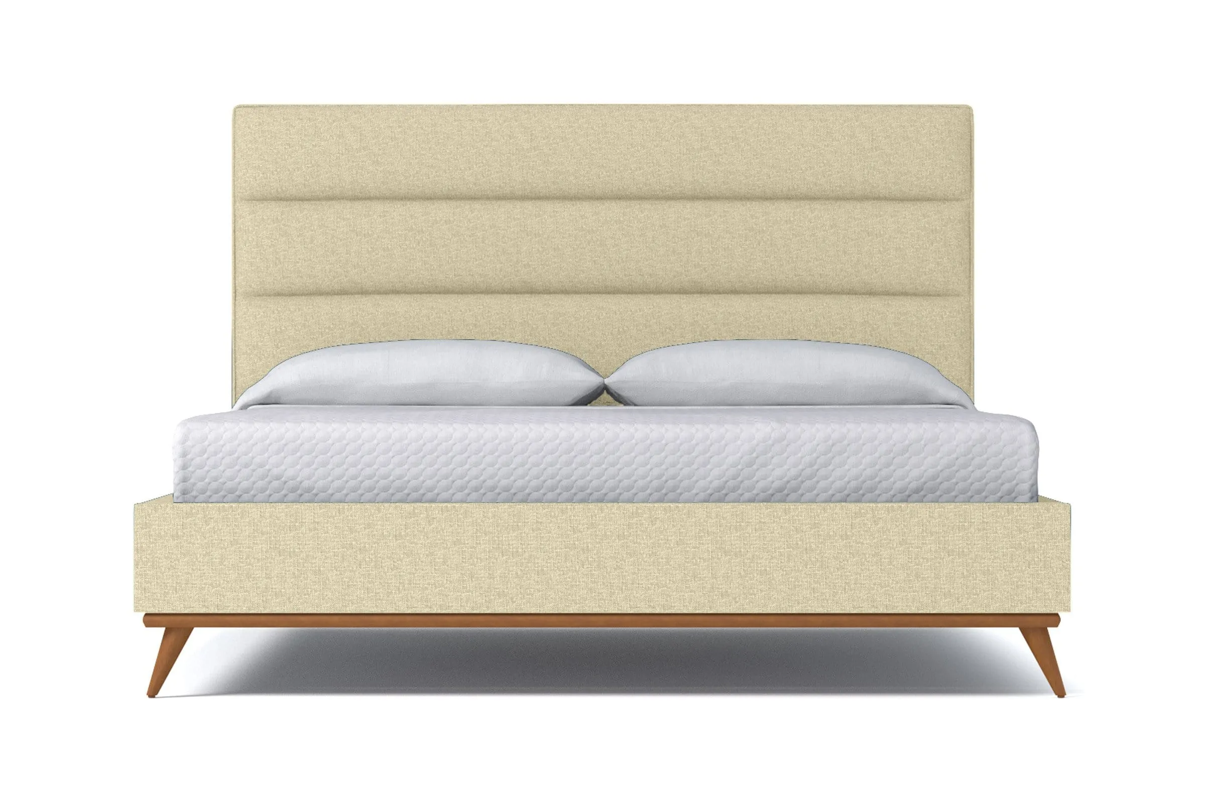 Cooper Upholstered Platform Bed :: Leg Finish: Pecan / Size: Full Size