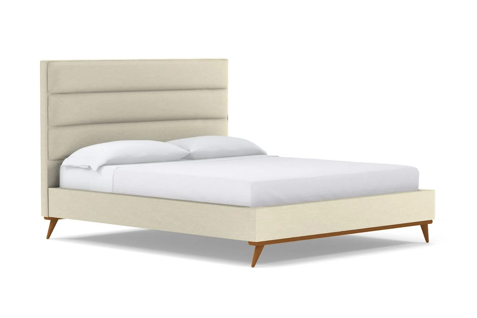 Cooper Upholstered Platform Bed :: Leg Finish: Pecan / Size: Full Size