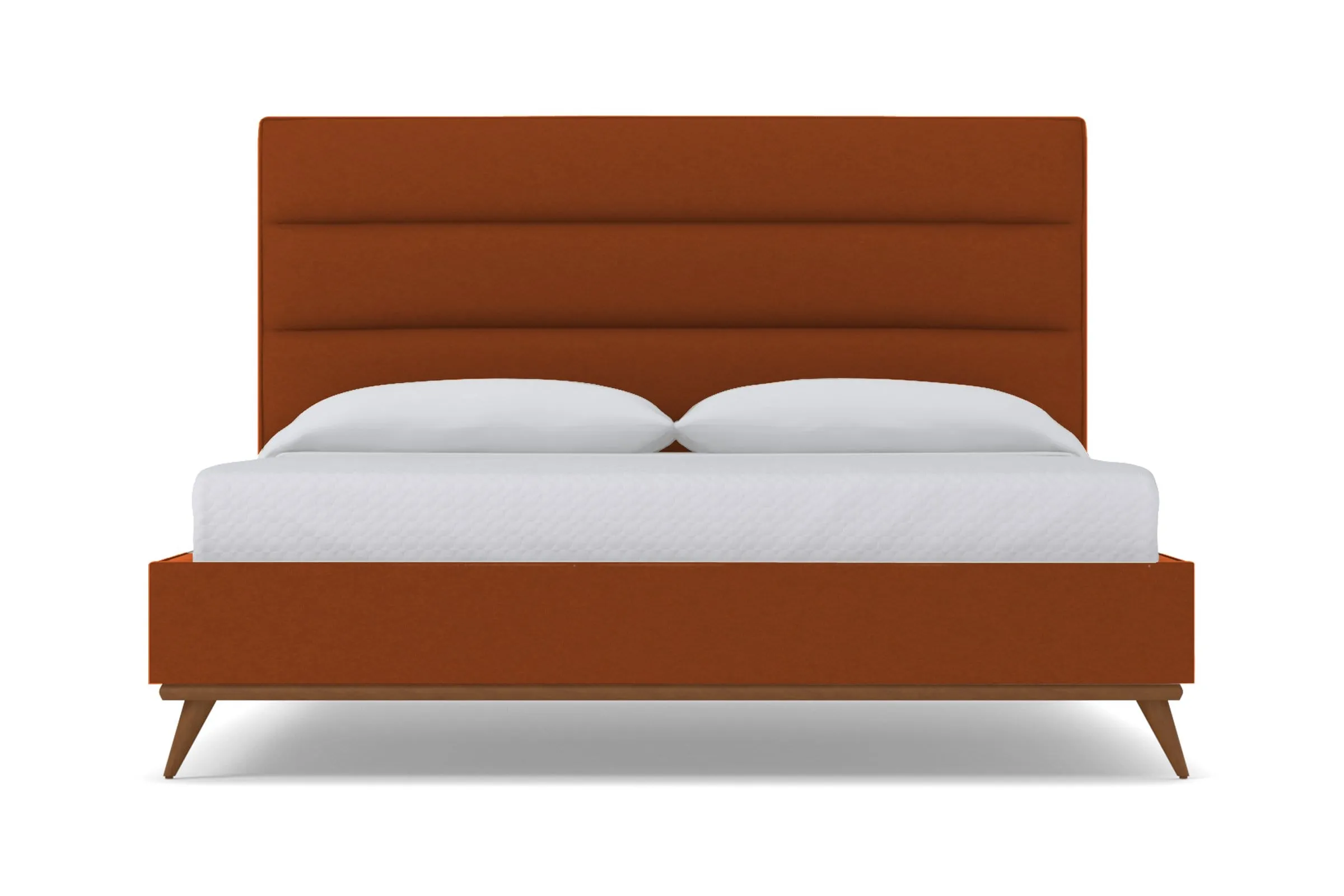 Cooper Upholstered Platform Bed :: Leg Finish: Pecan / Size: Full Size