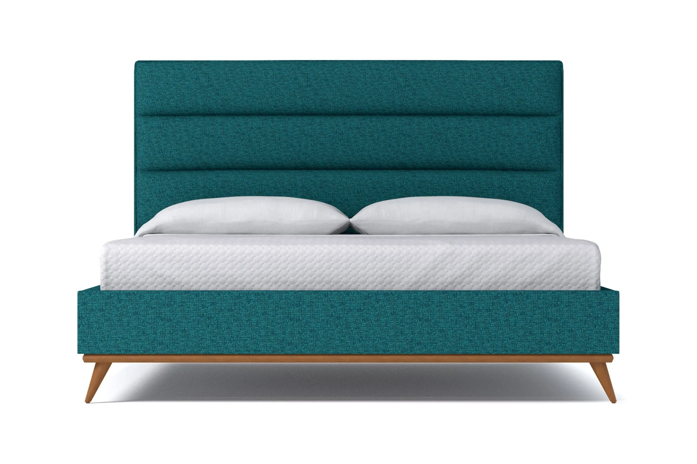 Cooper Upholstered Platform Bed :: Leg Finish: Pecan / Size: Full Size