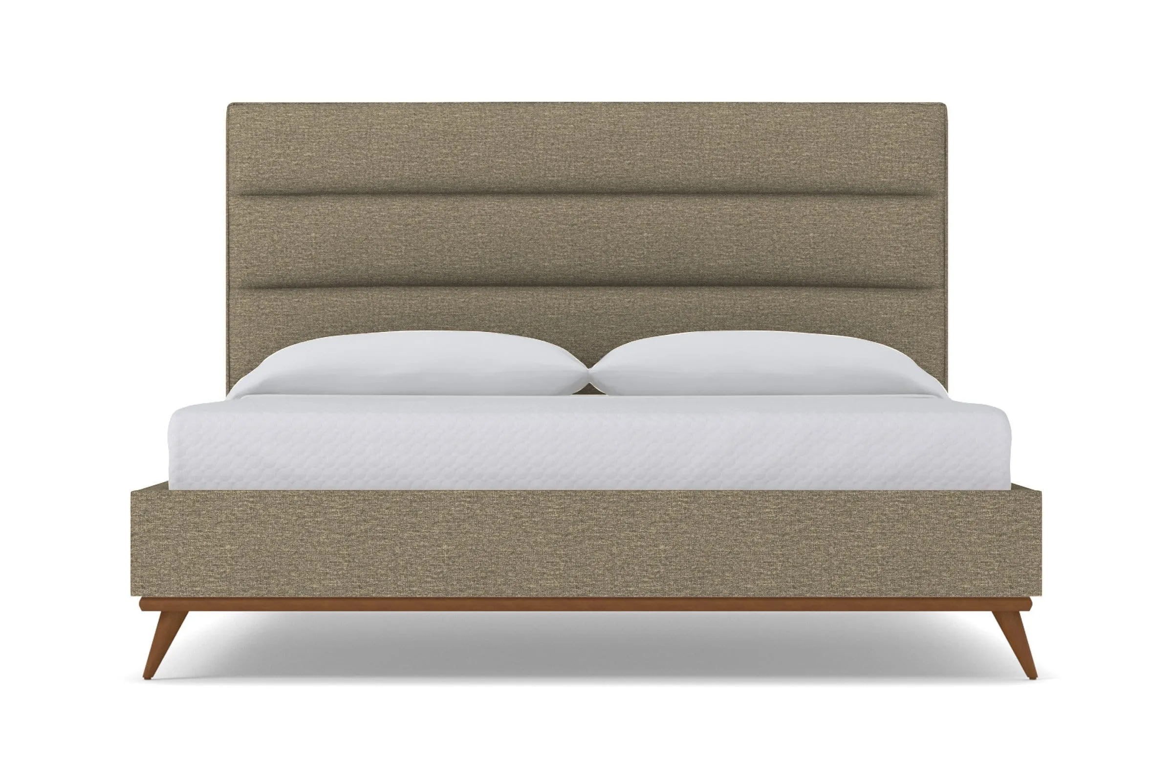 Cooper Upholstered Platform Bed :: Leg Finish: Pecan / Size: Full Size