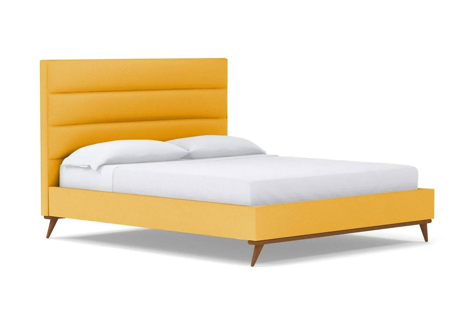 Cooper Upholstered Platform Bed :: Leg Finish: Pecan / Size: Full Size