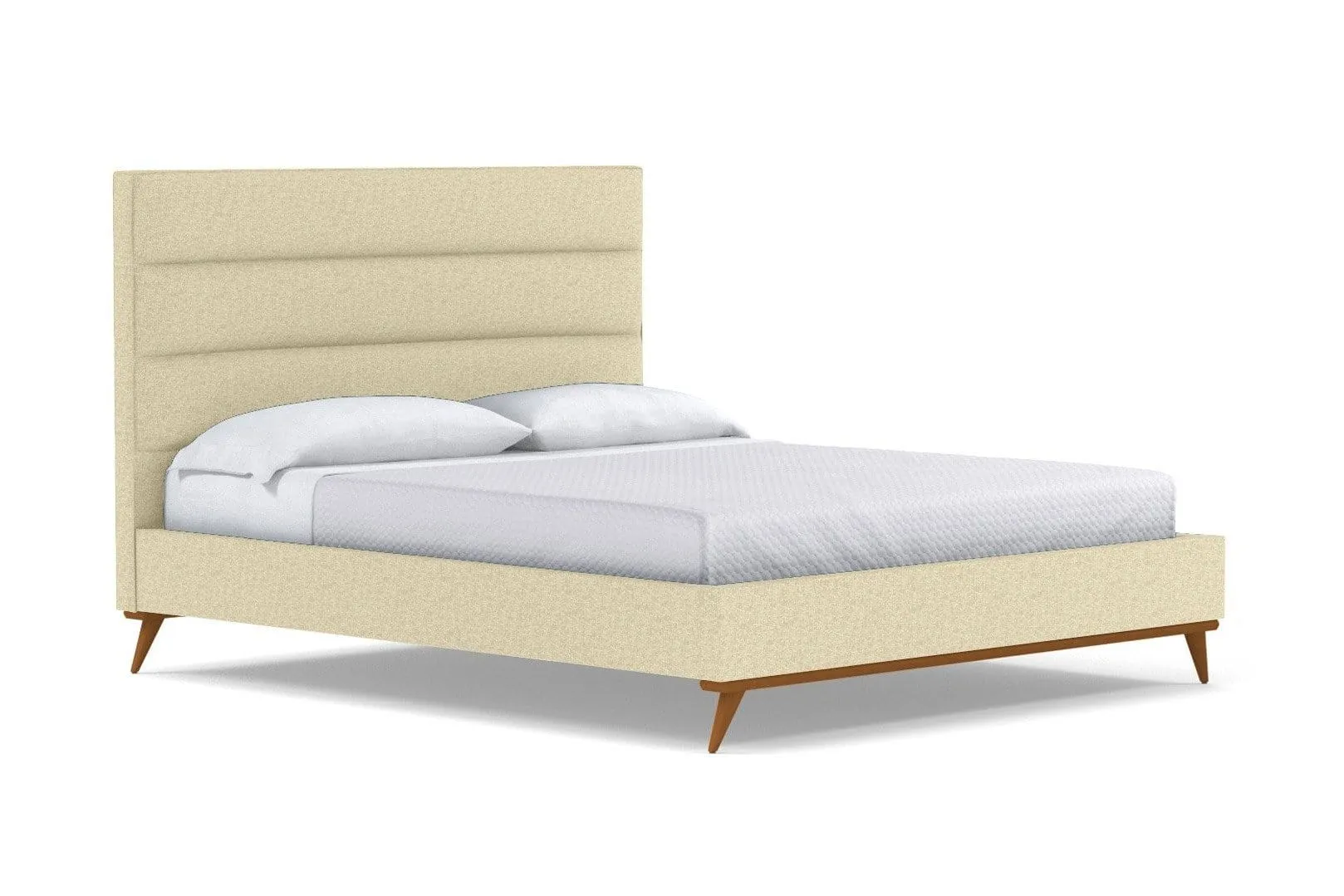 Cooper Upholstered Platform Bed :: Leg Finish: Pecan / Size: Full Size