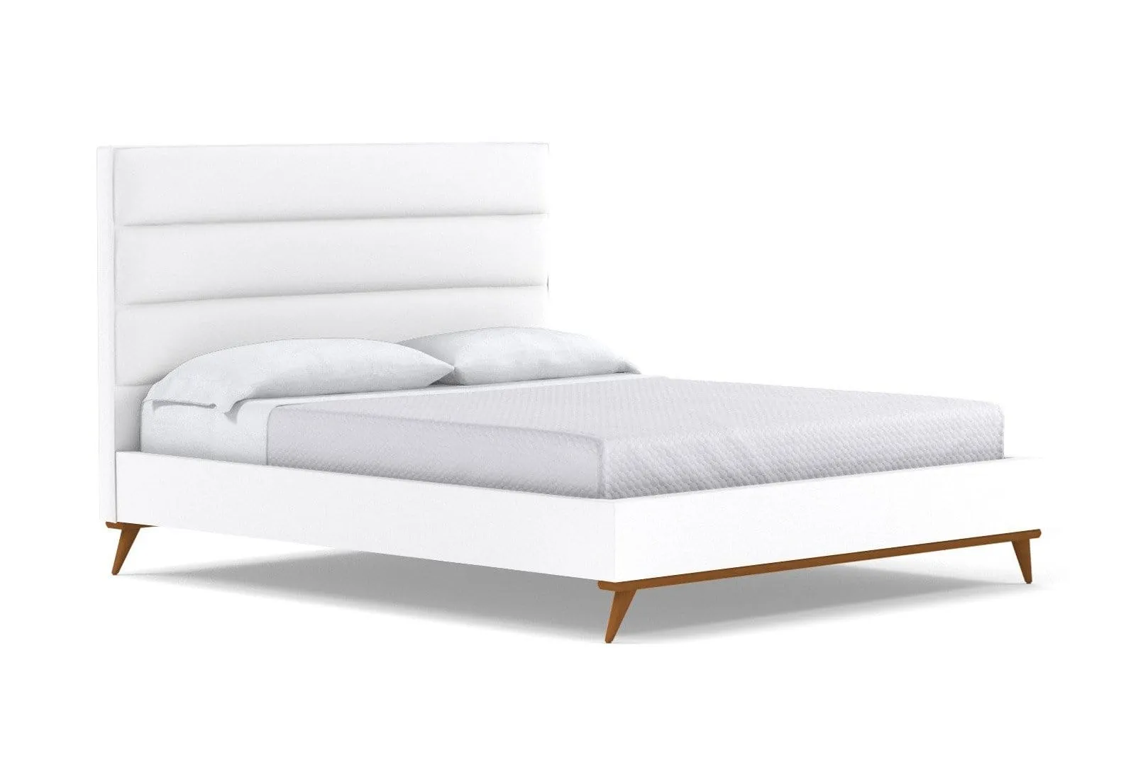 Cooper Upholstered Platform Bed :: Leg Finish: Pecan / Size: Full Size