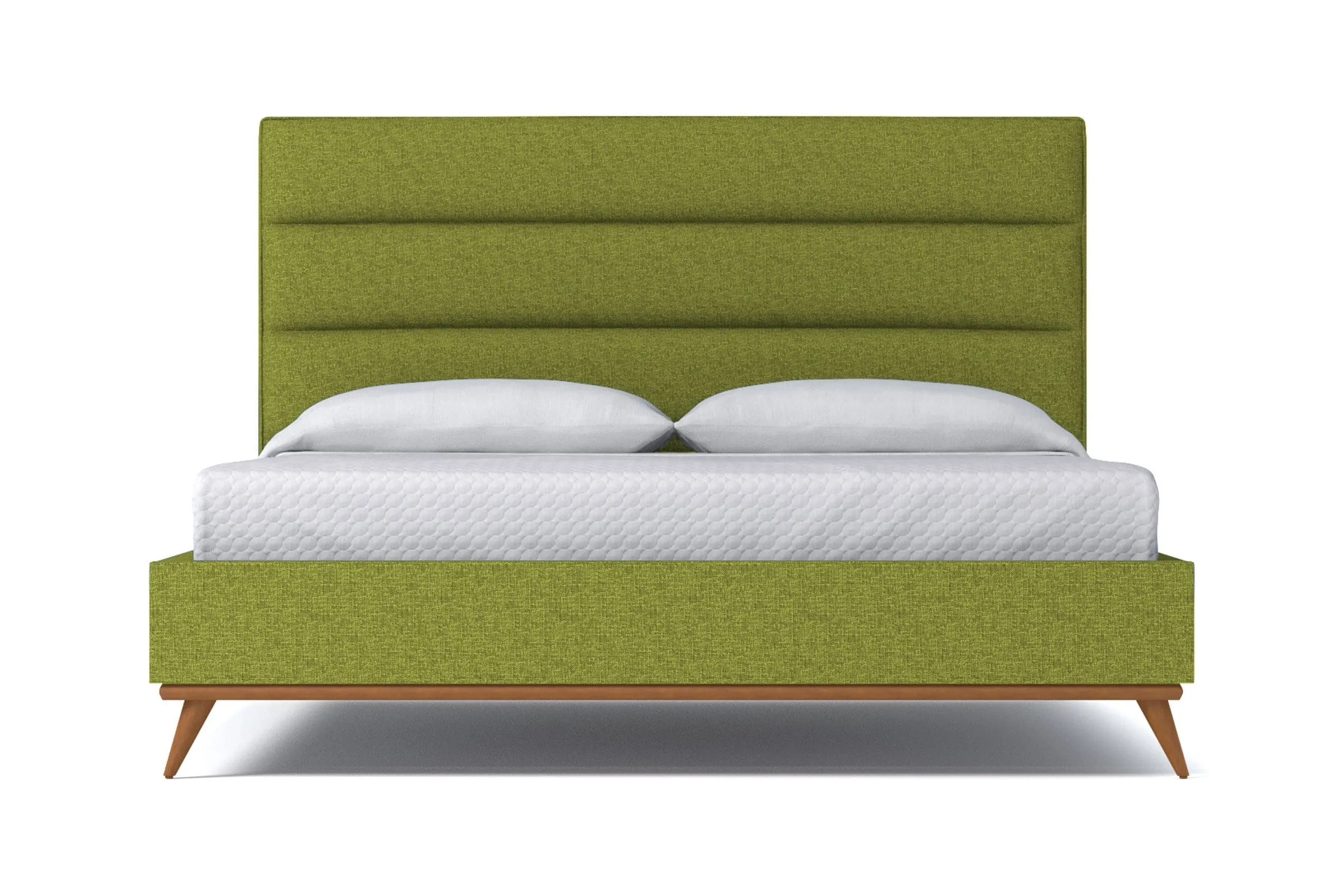 Cooper Upholstered Platform Bed :: Leg Finish: Pecan / Size: Full Size