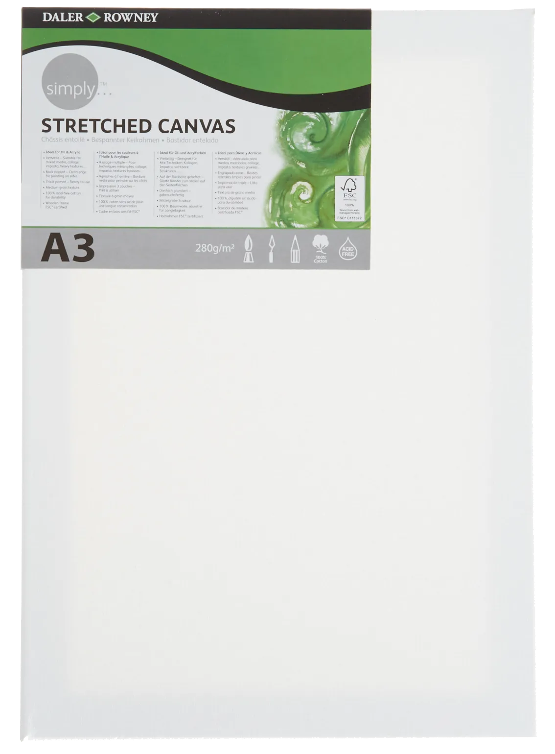 Daler Rowney Simply Stretched Canvas 29.7*42cm/A3