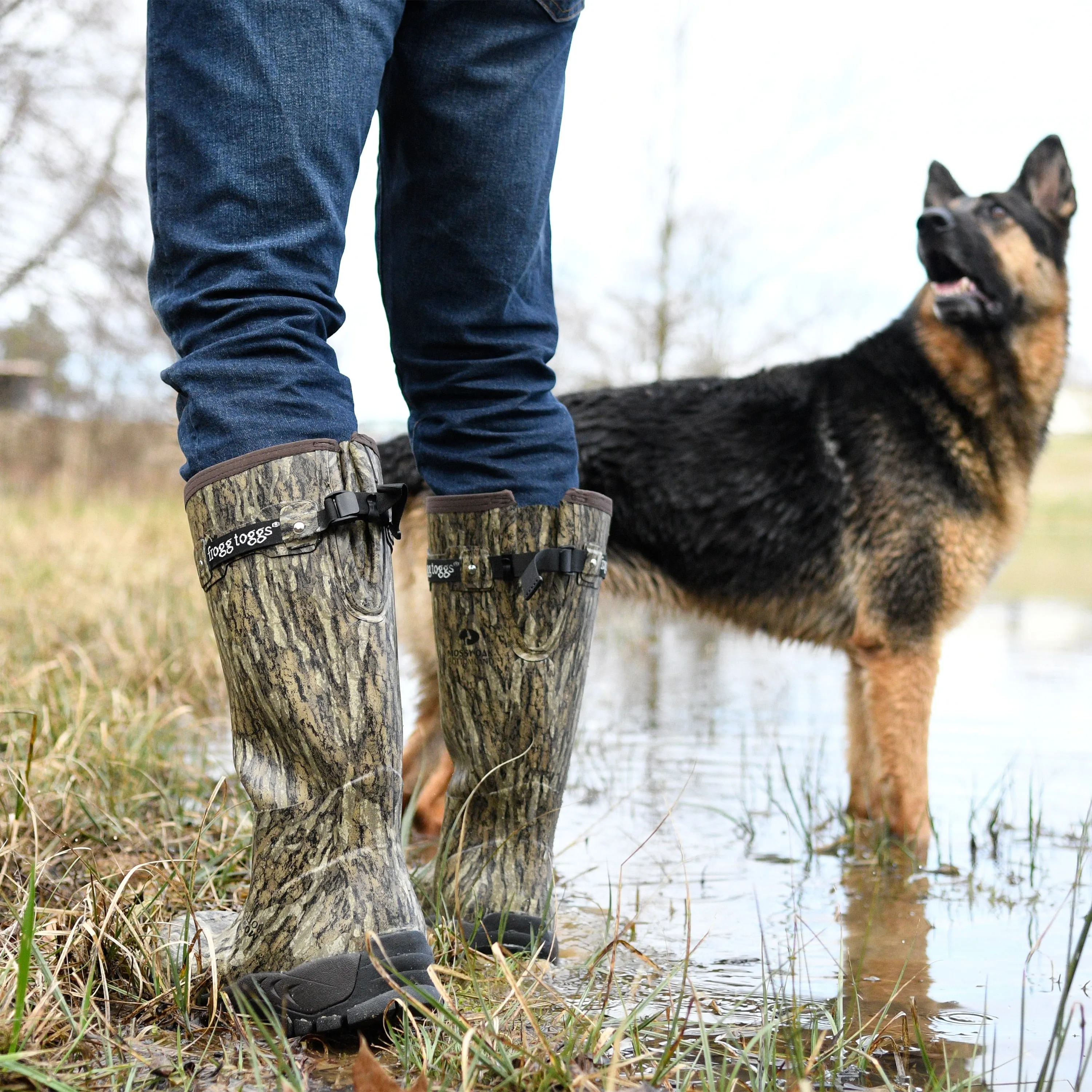 Frogg Toggs Mens Mossy Oak Bottomland Ridge Buster Waterproof Snake Boot