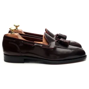 'Greenwich' Unlined Burgundy Cordovan Leather Tassel Loafers UK 8 E