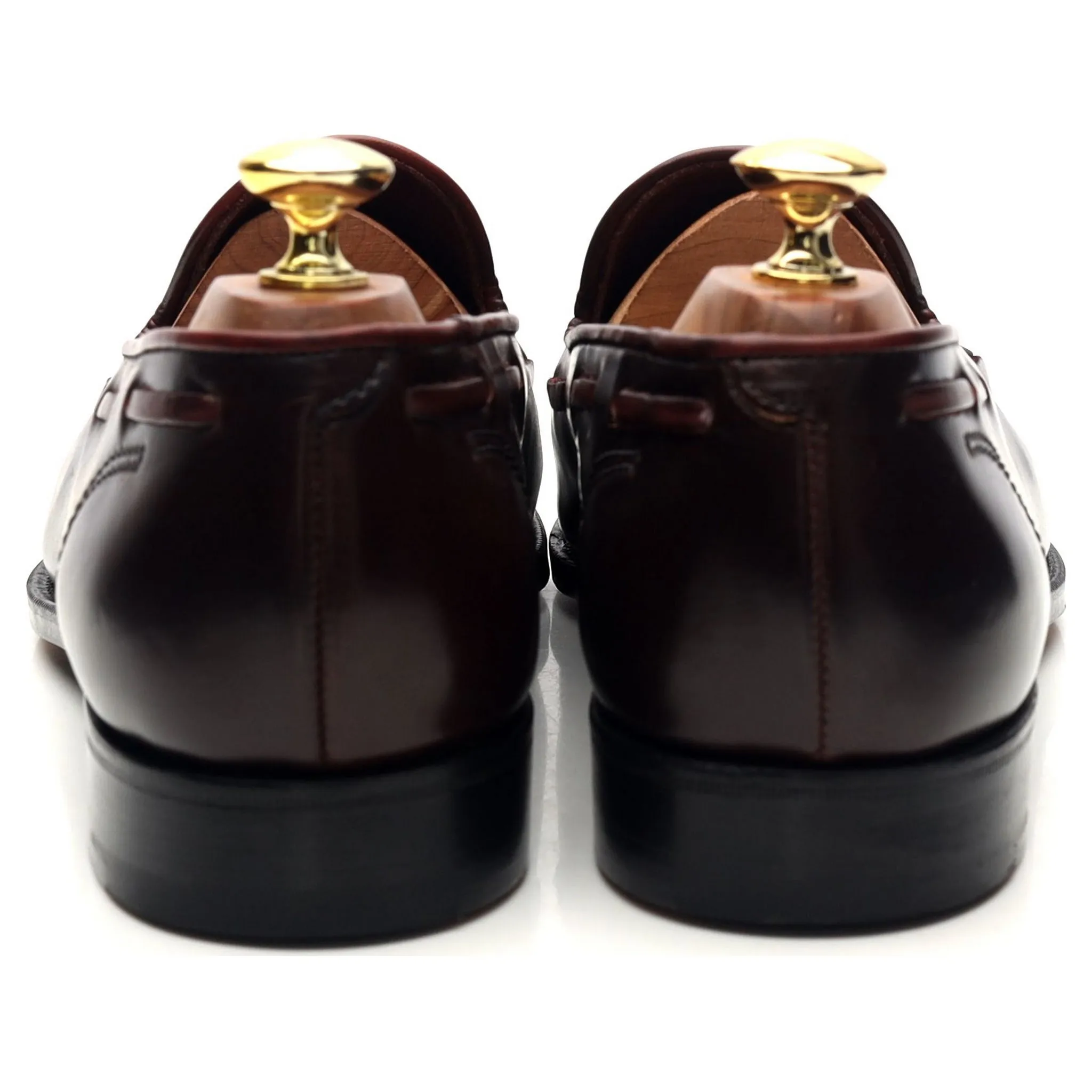 'Greenwich' Unlined Burgundy Cordovan Leather Tassel Loafers UK 8 E