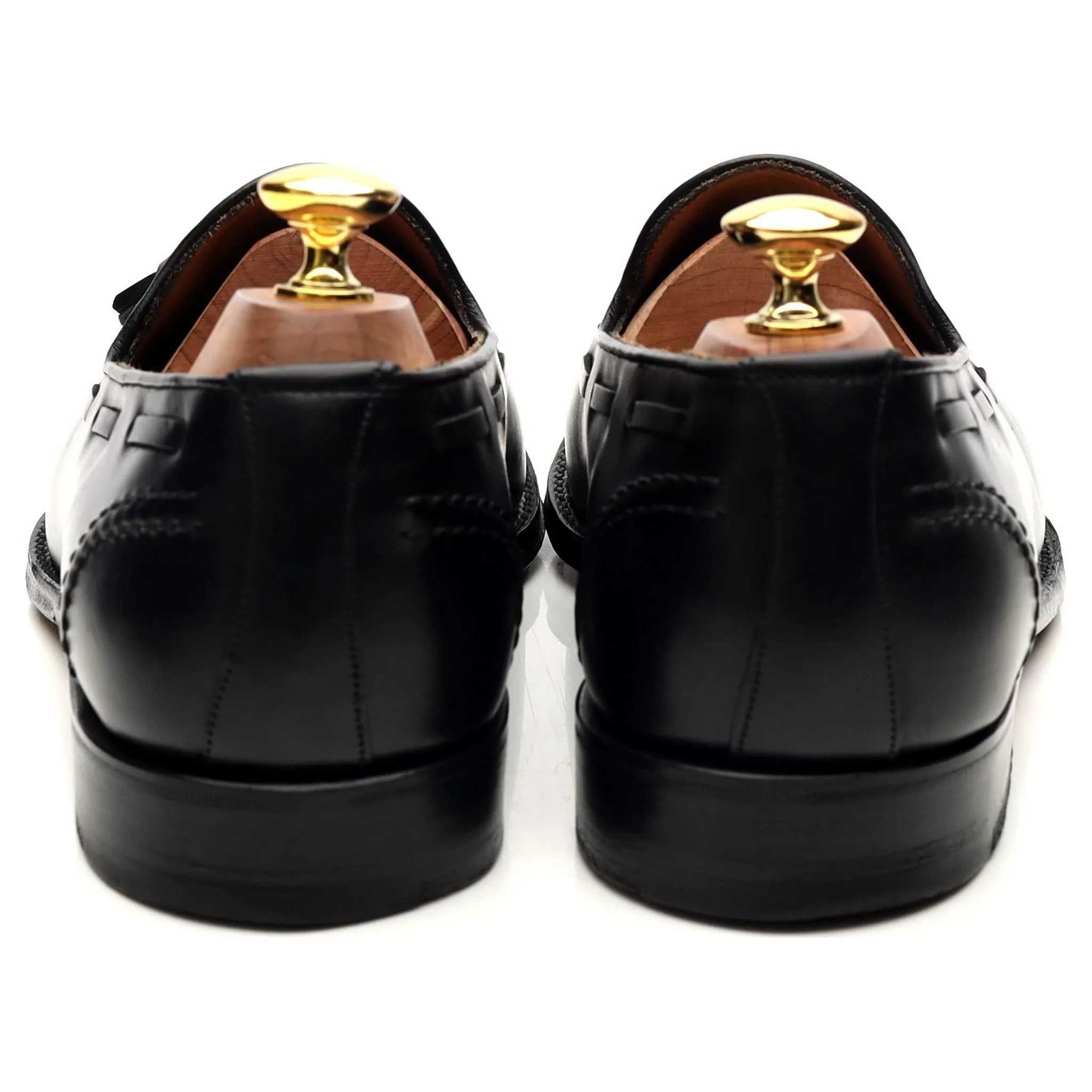 'Harry' Black Leather Tassel Loafers UK 8.5 F