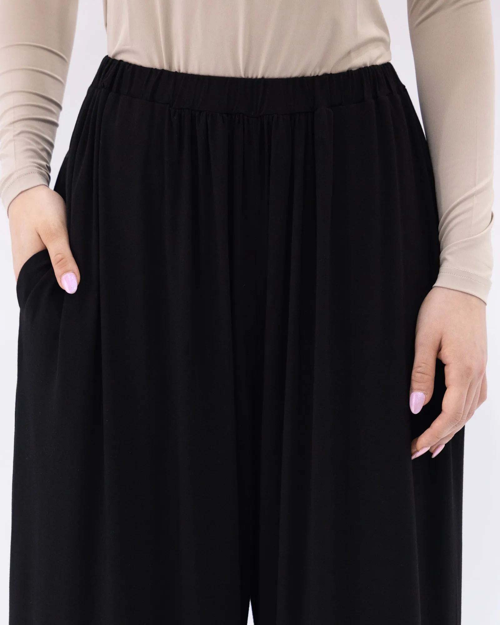 Jersey Palazzo Pants Black