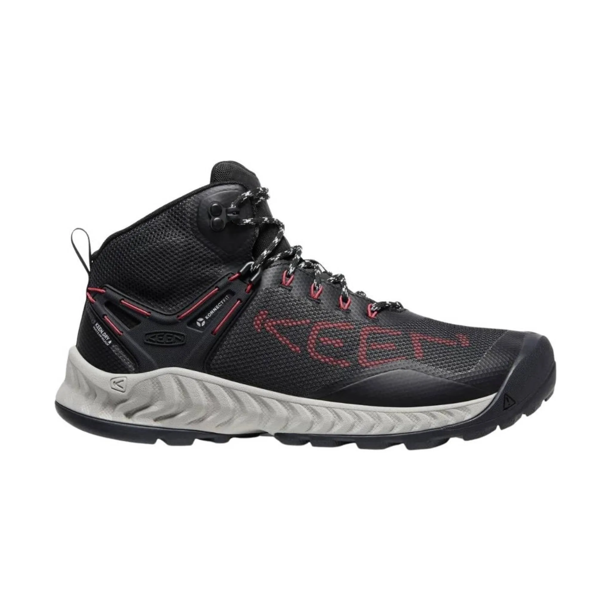 KEEN Men's NXIS EVO Waterproof Boot - Black/Red Carpet - ONLINE STORE CREDIT/EXCHANGE ONLY