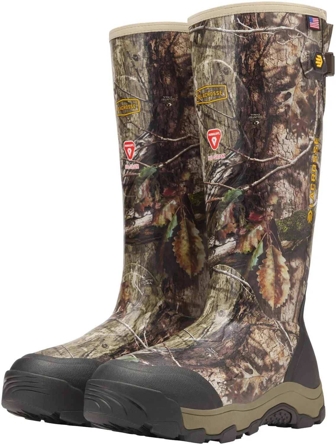 Lacrosse Mens Alpha Evolution 800G Mossy Oak Country DNA Rubber Hunting Boots