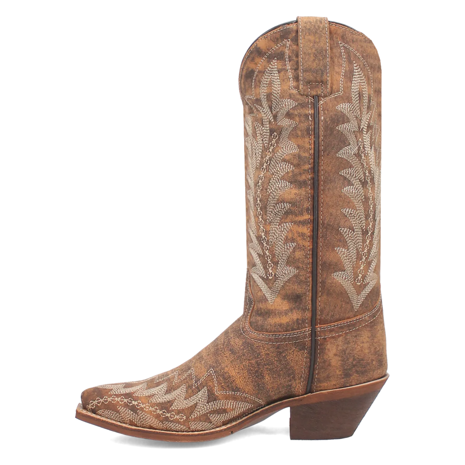 Laredo Tan Fancy Stitched Emmylee Snip Toe Western Boots for Women