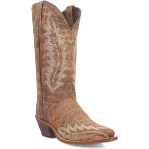 Laredo Tan Fancy Stitched Emmylee Snip Toe Western Boots for Women