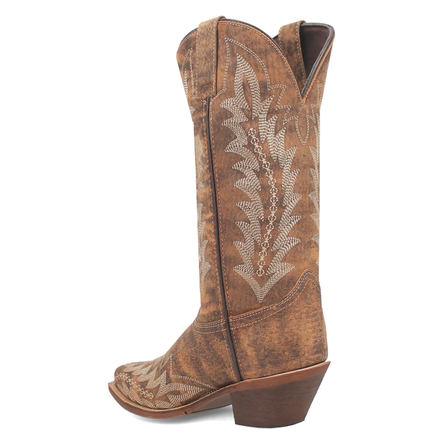 Laredo Tan Fancy Stitched Emmylee Snip Toe Western Boots for Women