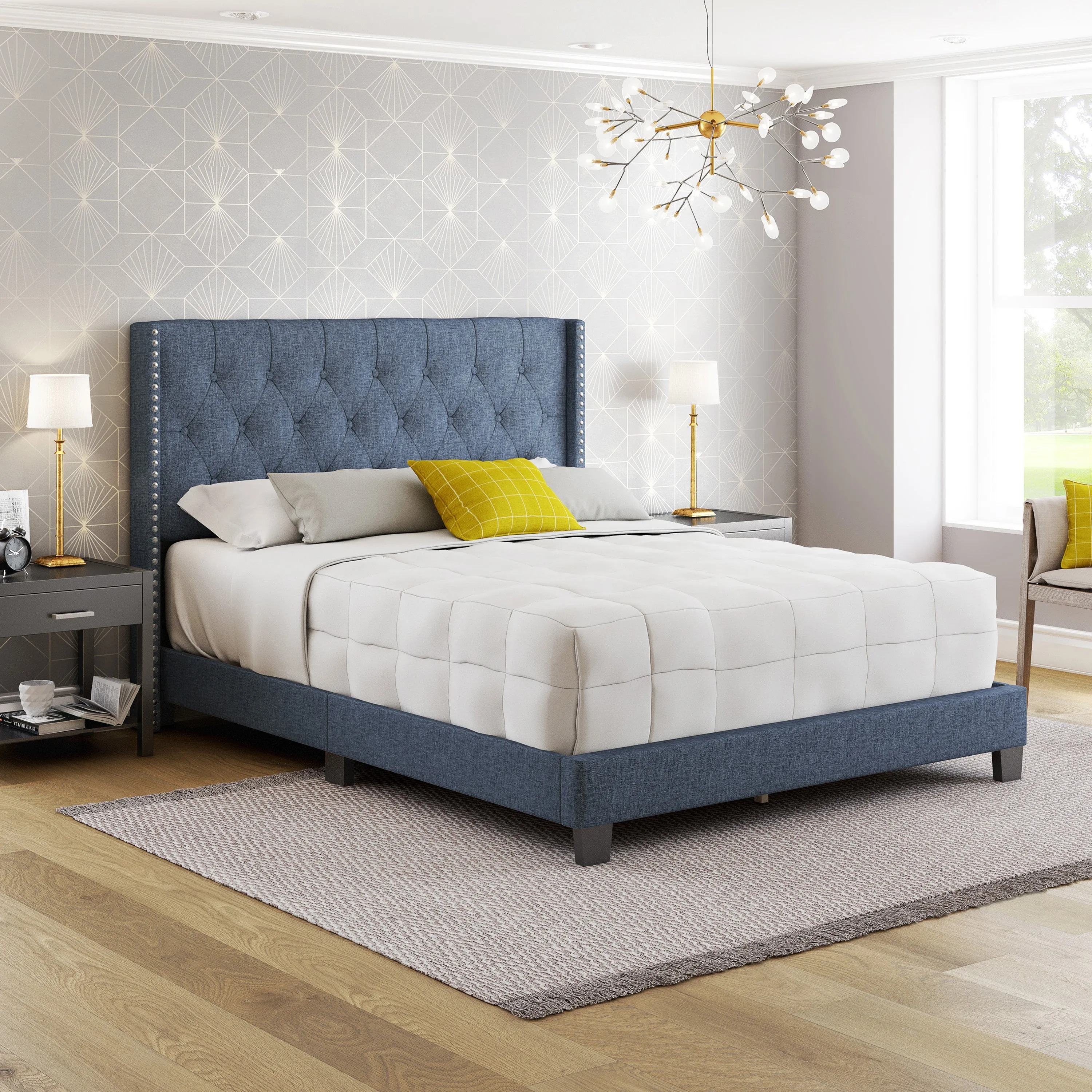 Mia Upholstered Platform Bed