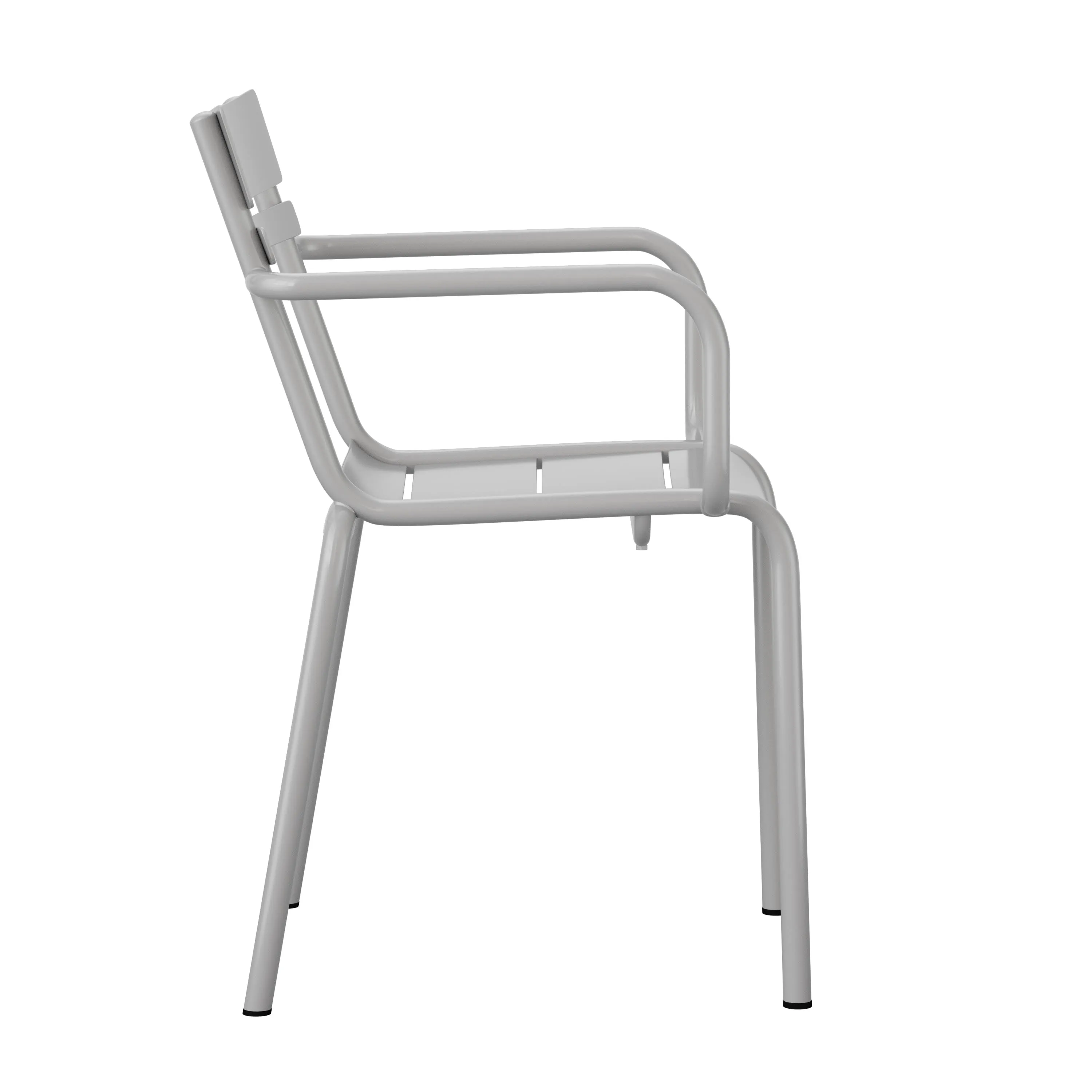 Nash Commercial Grade Steel Indoor-Outdoor Stackable Chair with 2 Slats and Arms