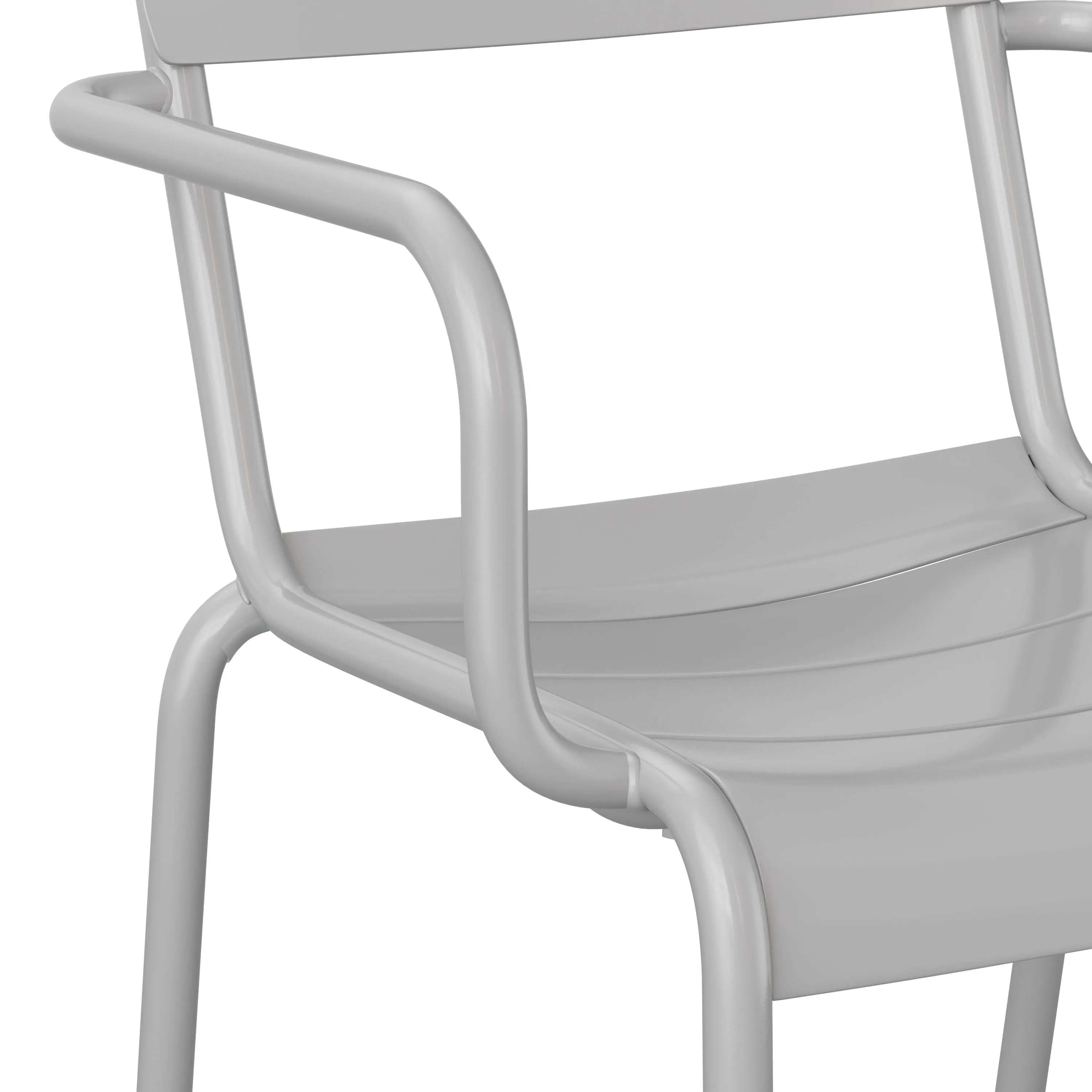 Nash Commercial Grade Steel Indoor-Outdoor Stackable Chair with 2 Slats and Arms