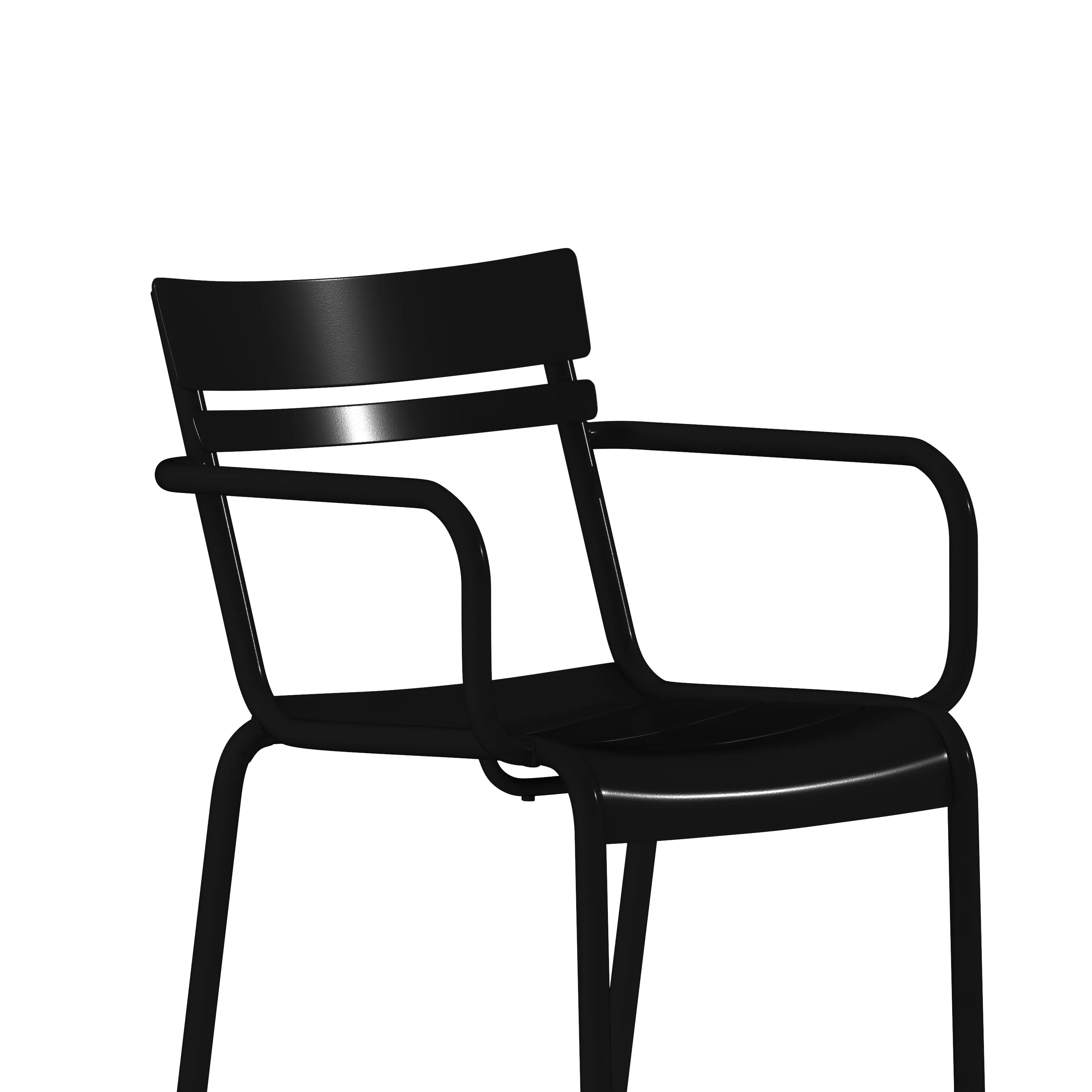 Nash Commercial Grade Steel Indoor-Outdoor Stackable Chair with 2 Slats and Arms