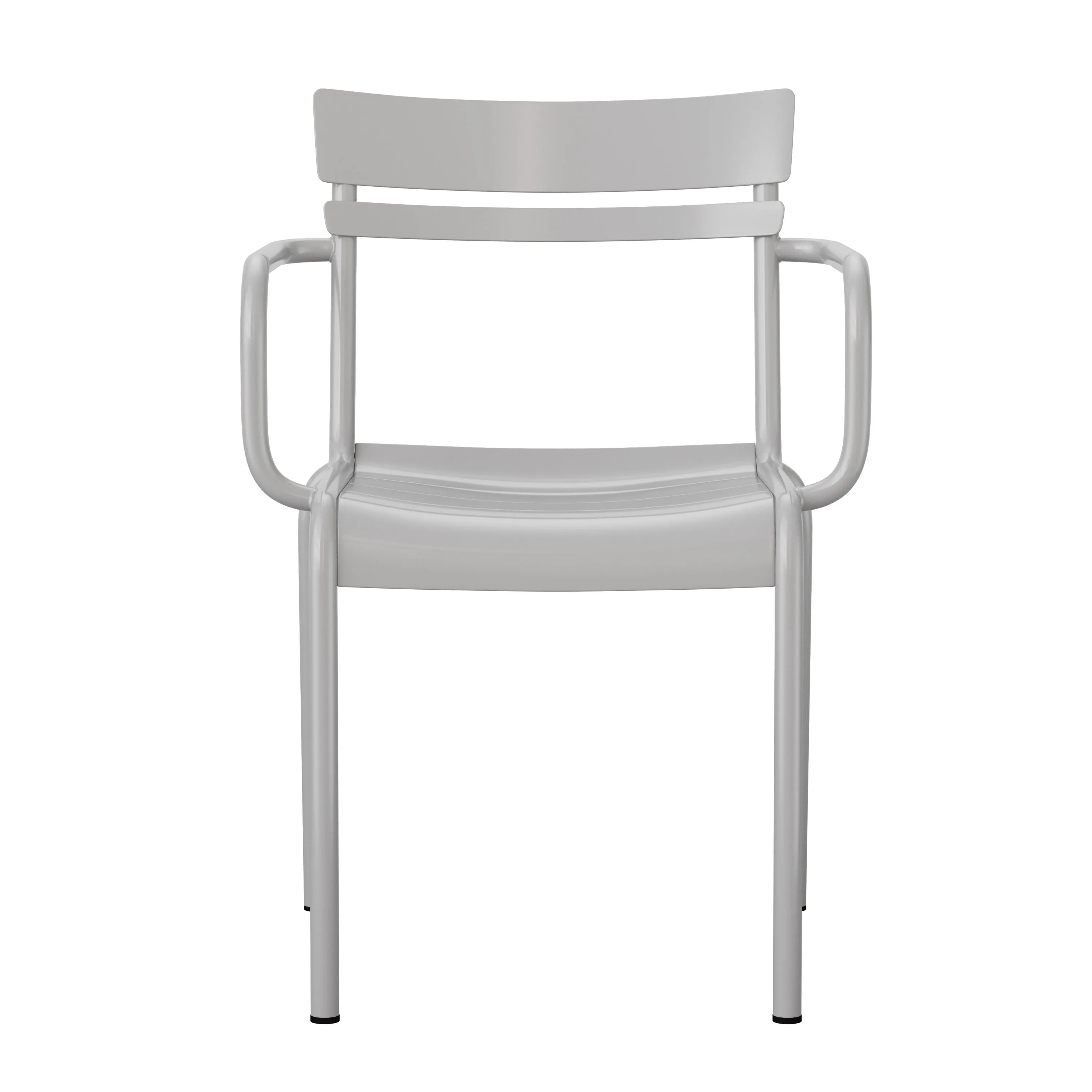 Nash Commercial Grade Steel Indoor-Outdoor Stackable Chair with 2 Slats and Arms